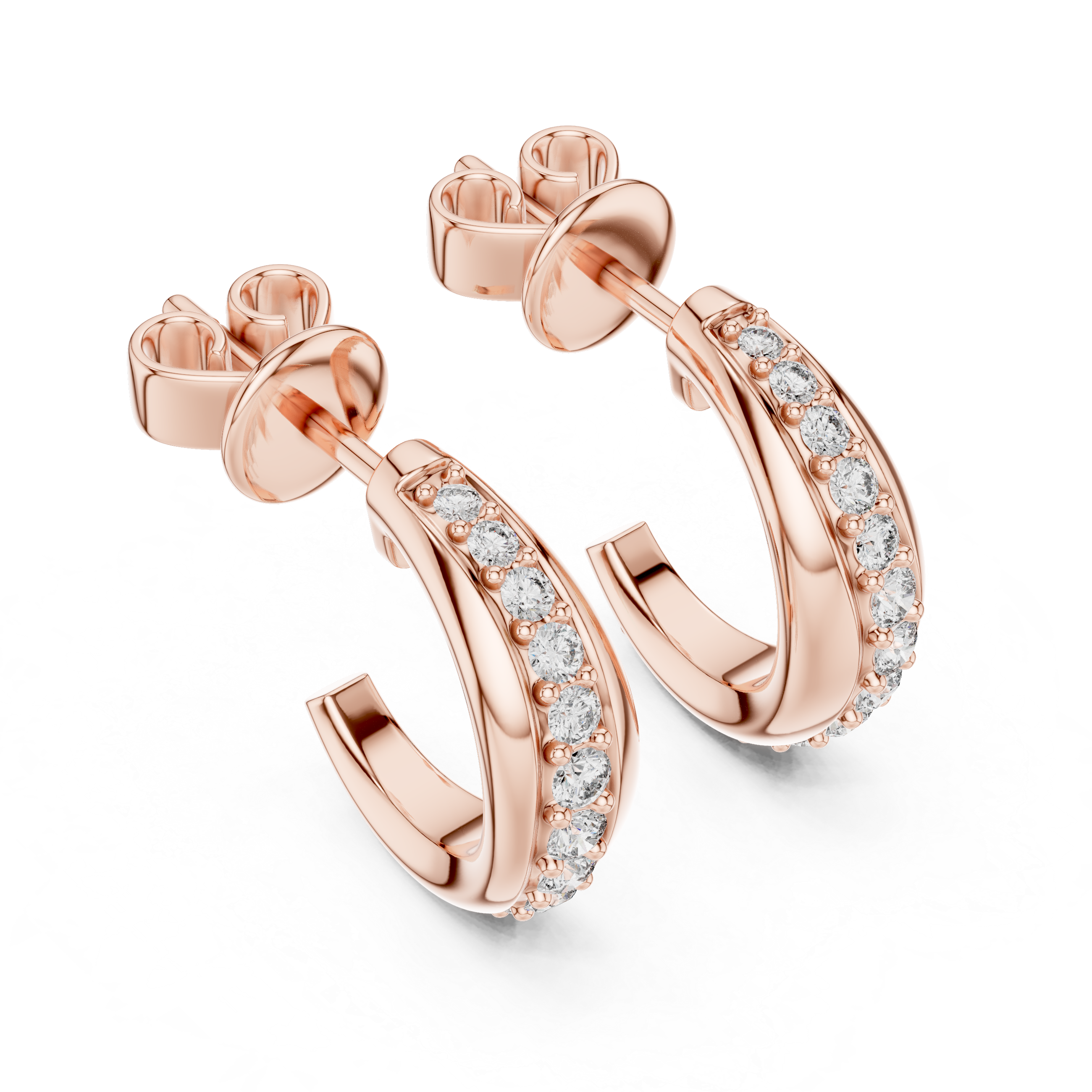 Graduated Pavé Diamond Hoop Earrings
