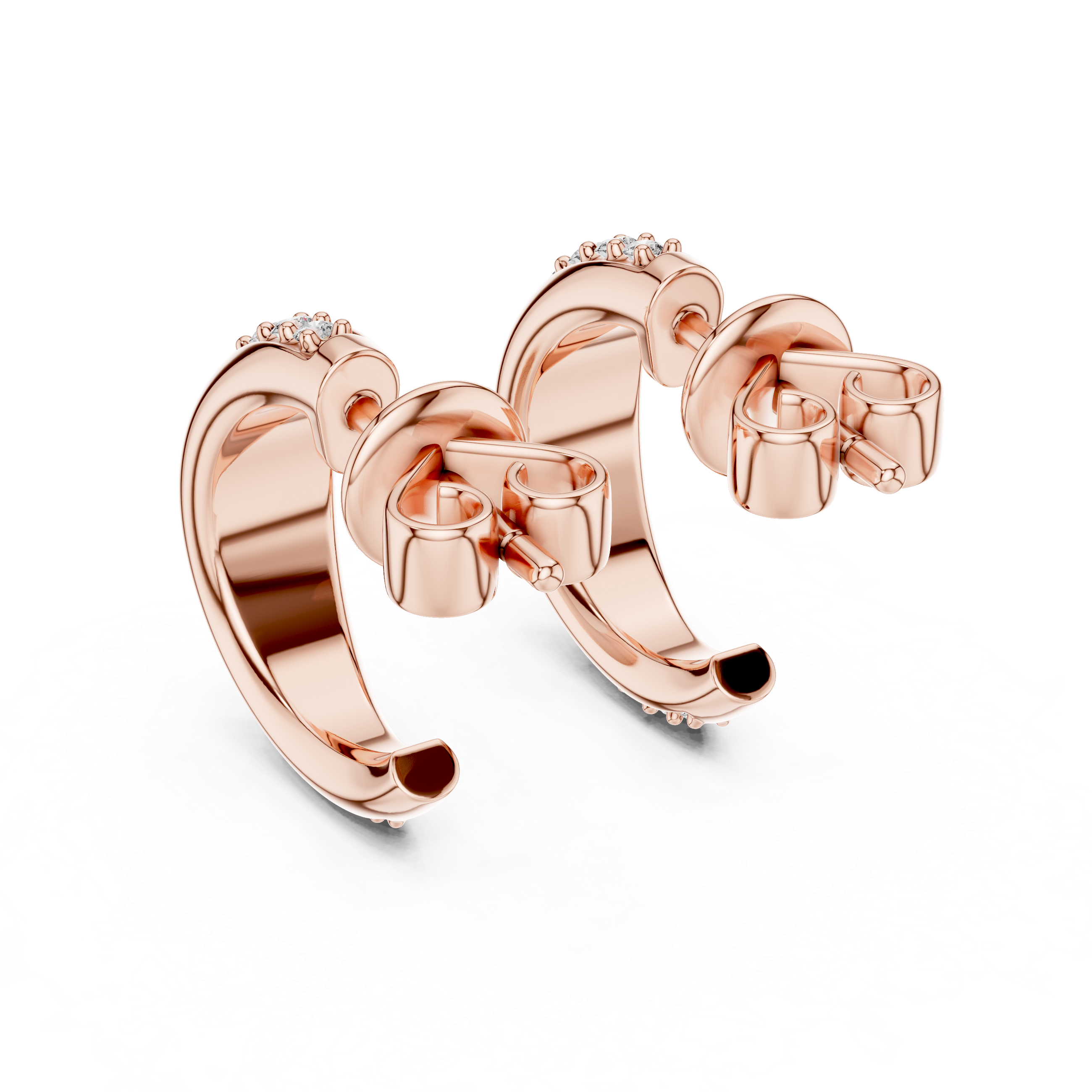 Graduated Diamond Hoop Earrings