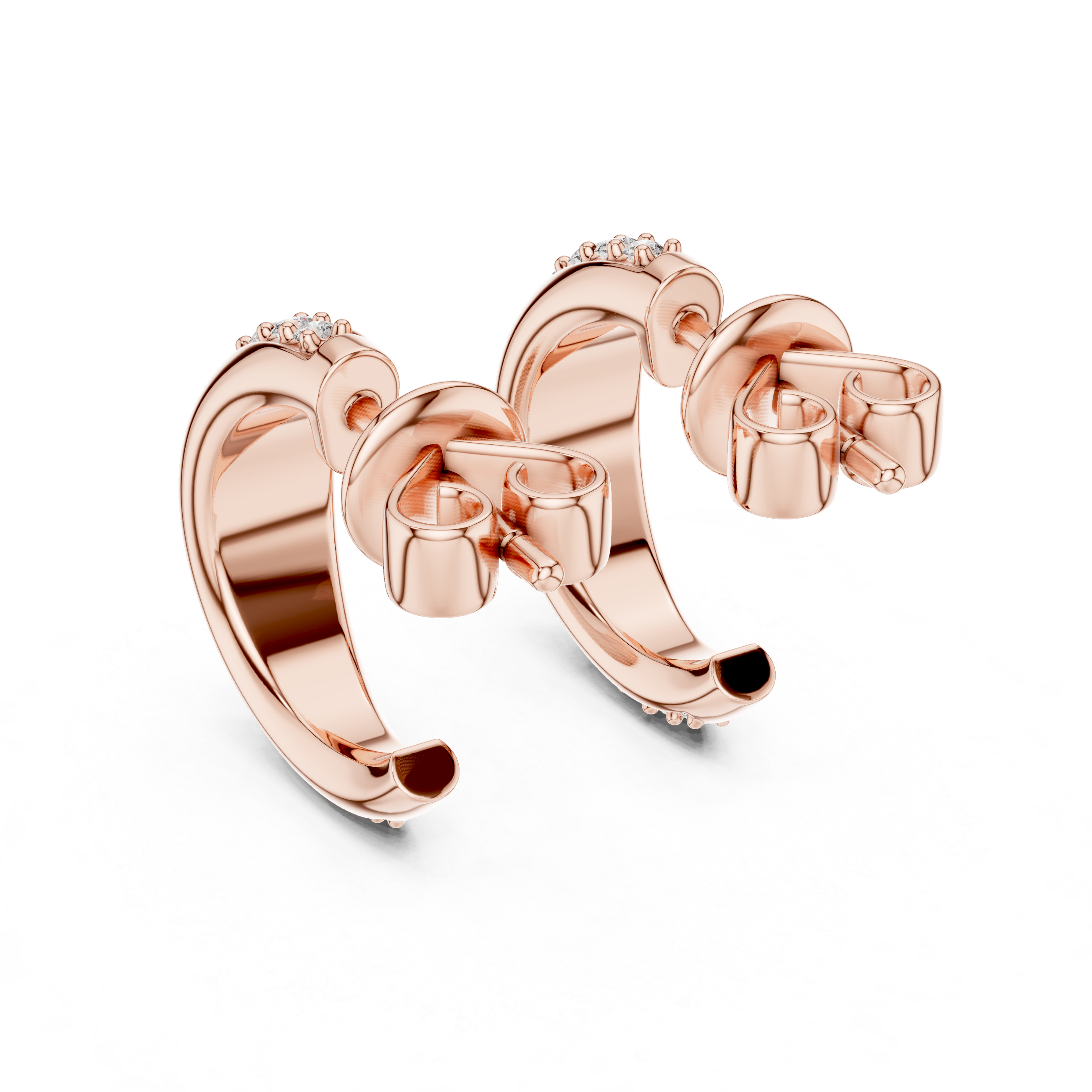 Graduated Pavé Diamond Hoop Earrings