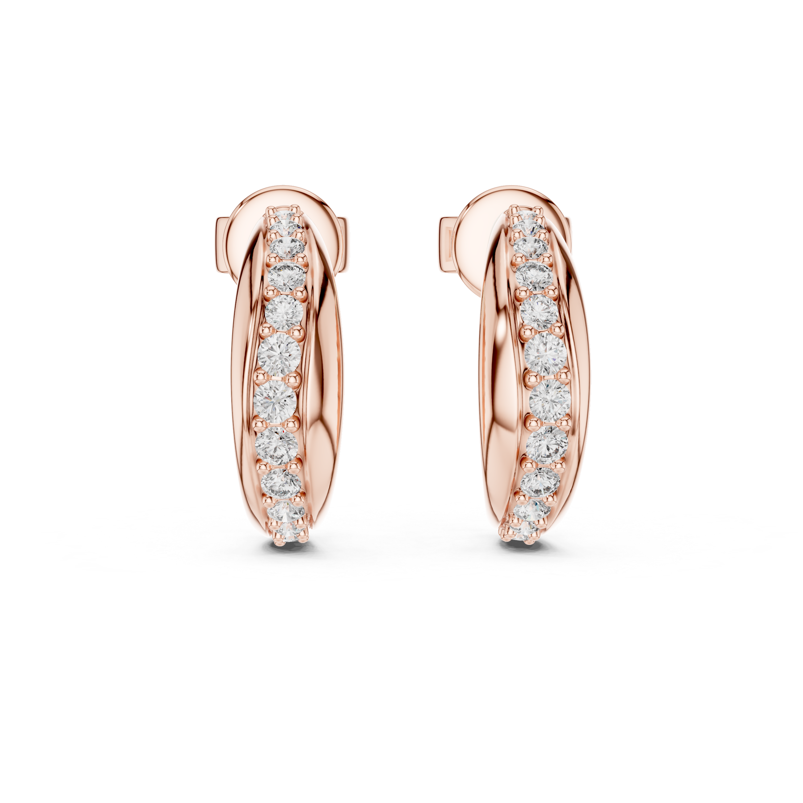 Graduated Diamond Hoop Earrings
