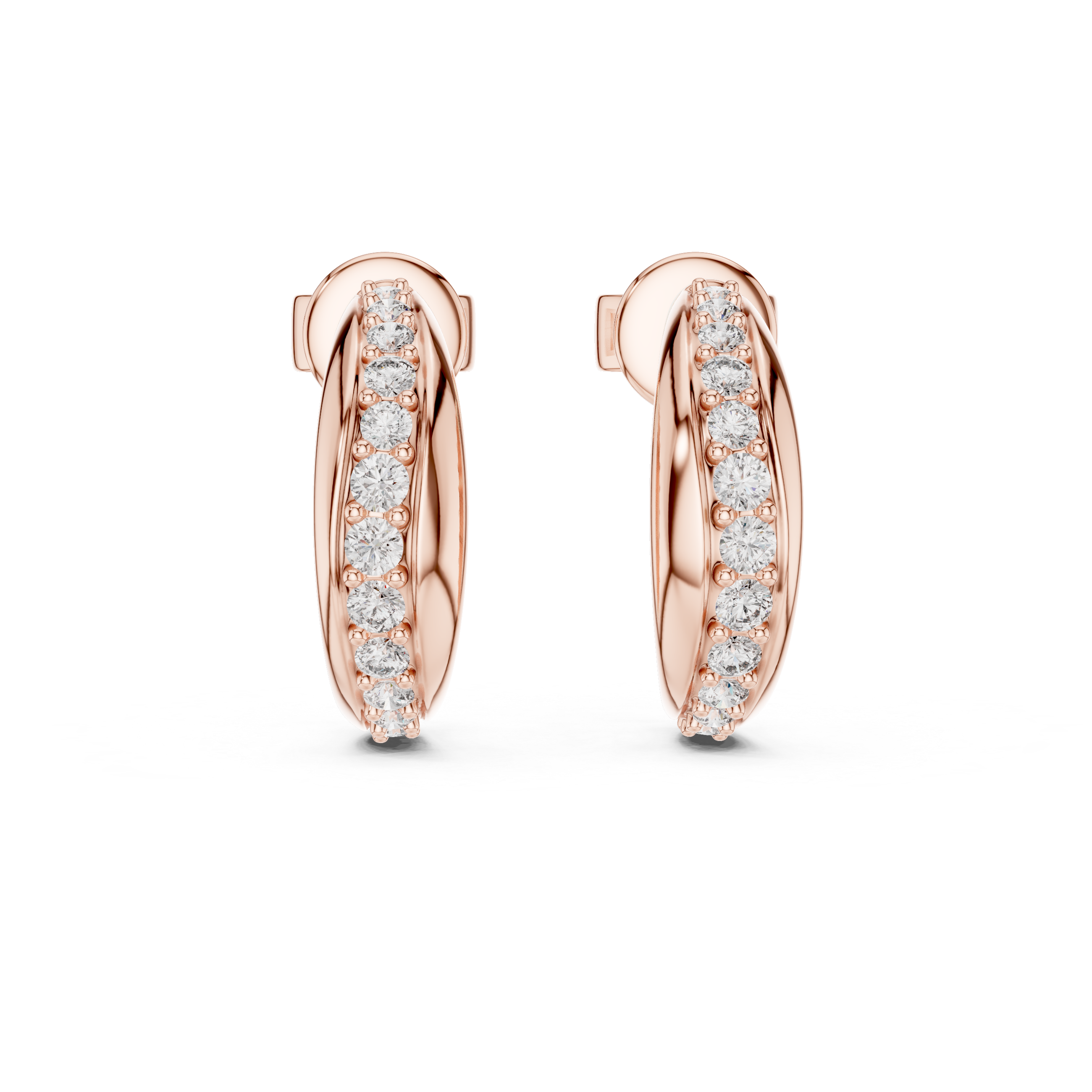 Graduated Pavé Diamond Hoop Earrings