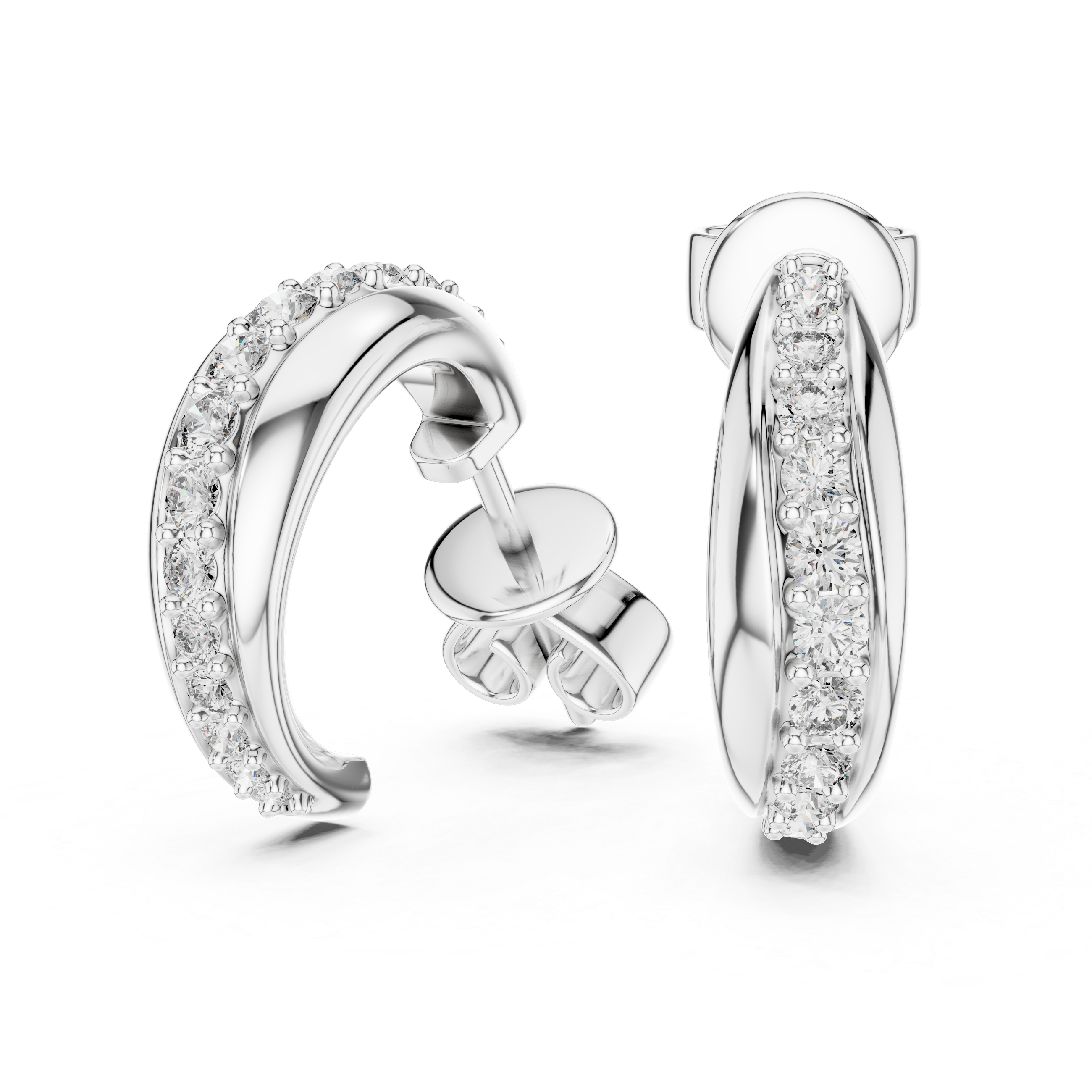 Graduated Diamond Hoop Earrings