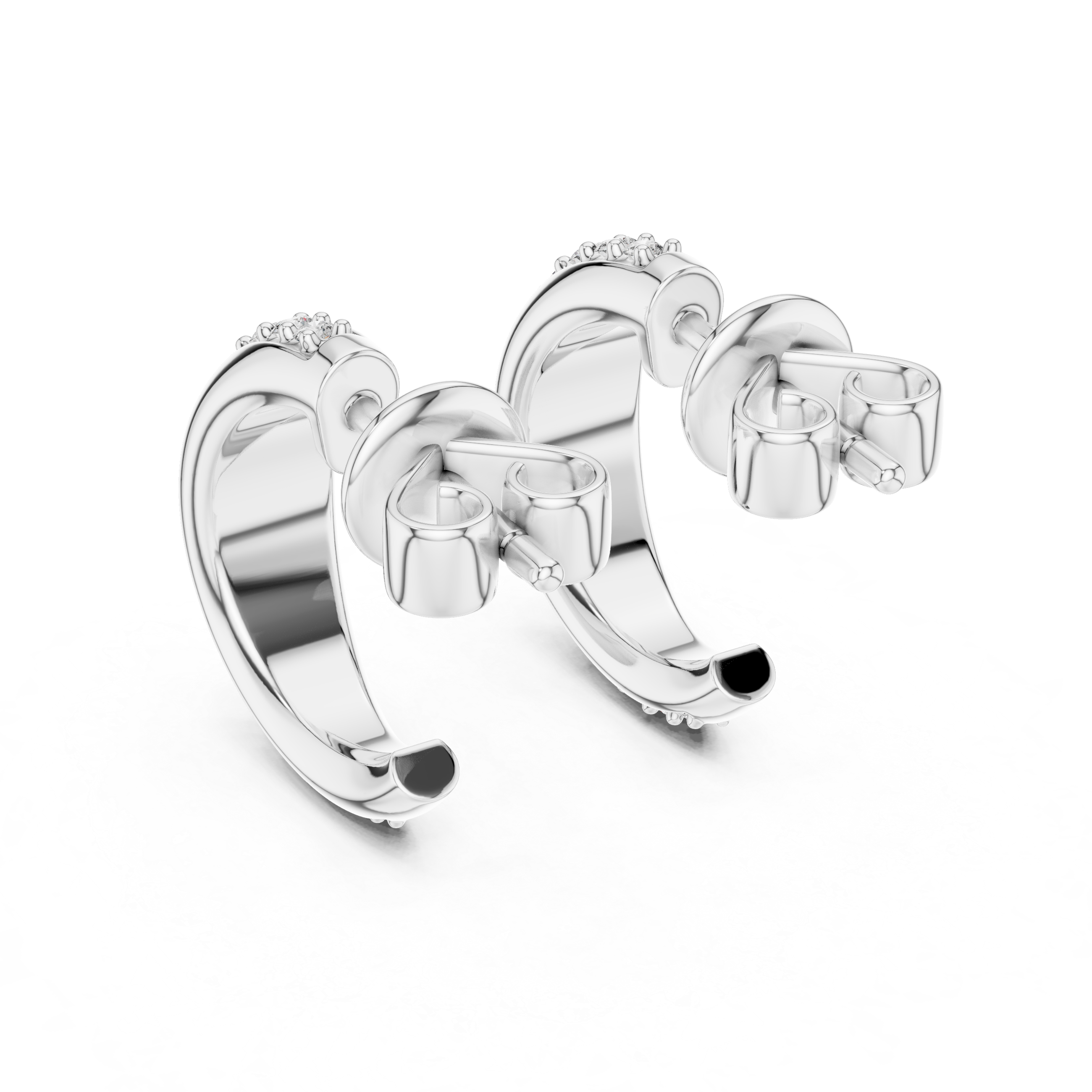 Graduated Pavé Diamond Hoop Earrings