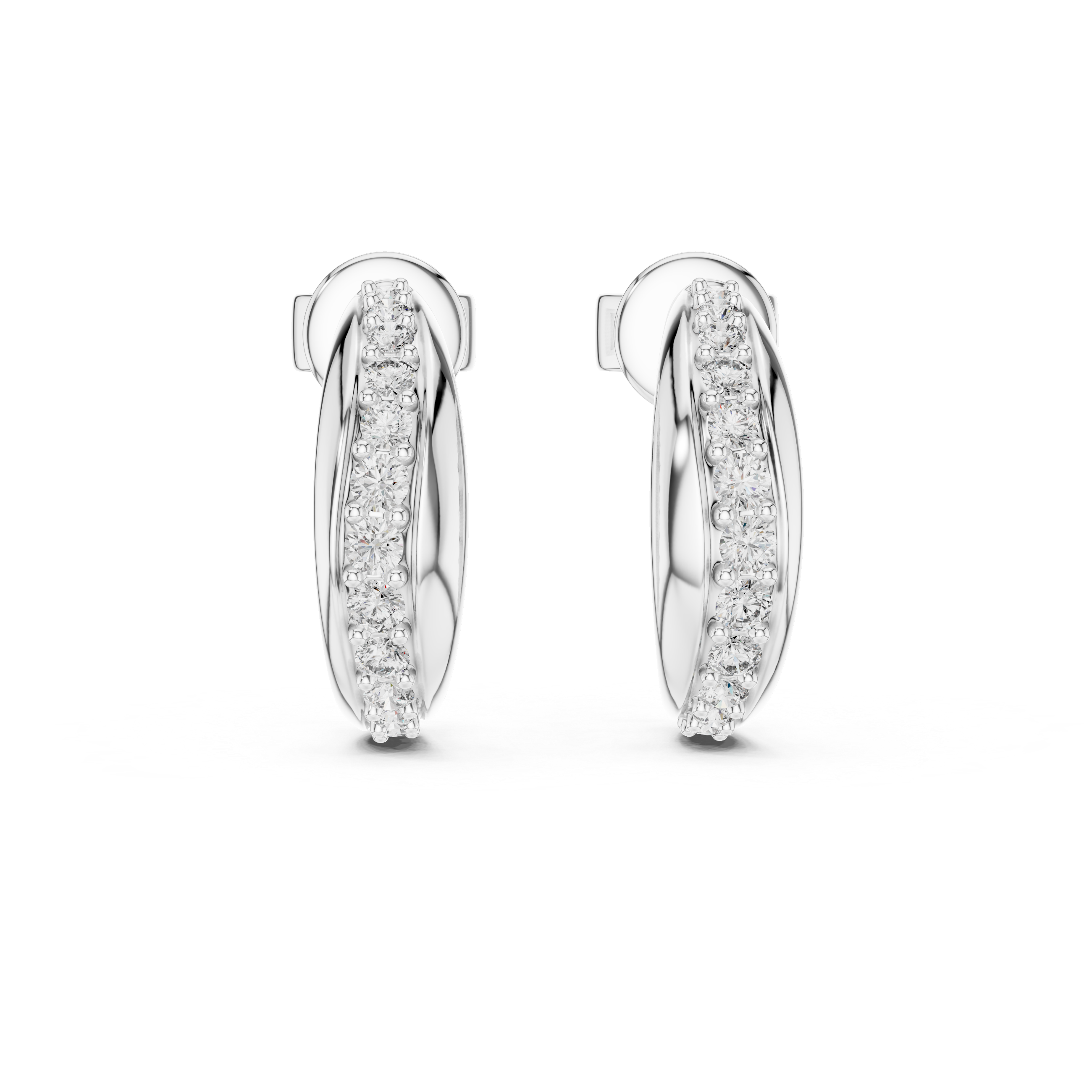 Graduated Diamond Hoop Earrings