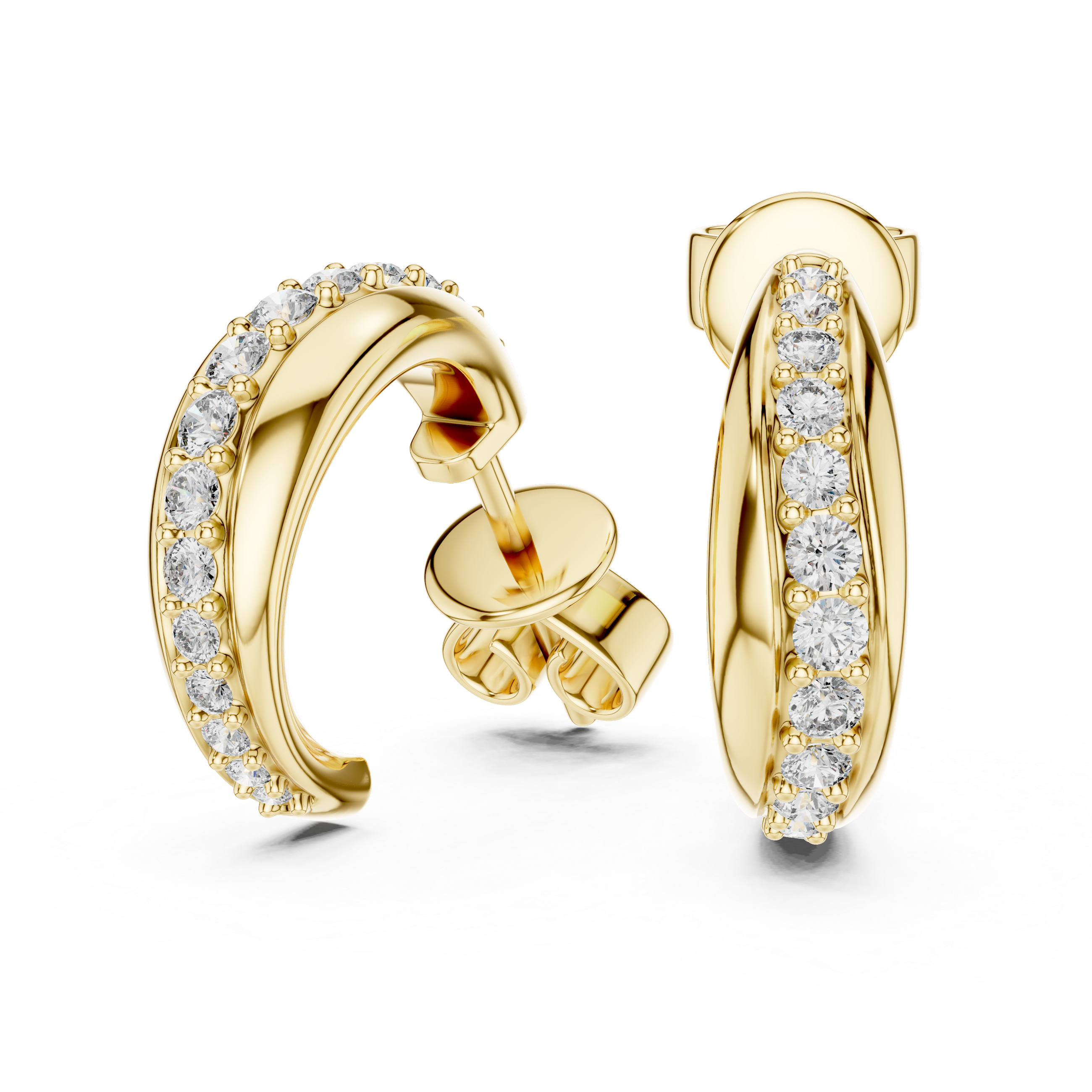 Graduated Diamond Hoop Earrings