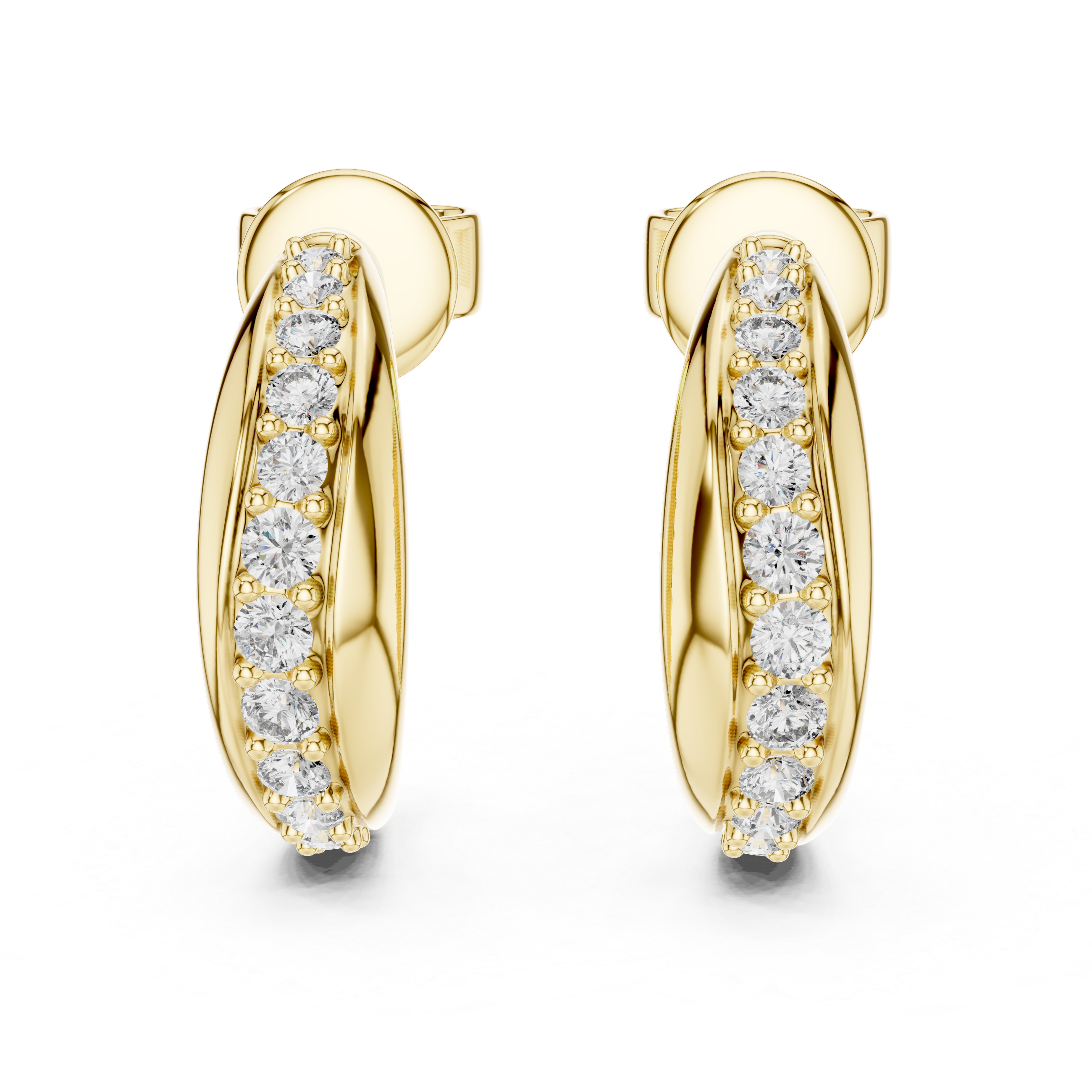 Graduated Pavé Diamond Hoop Earrings