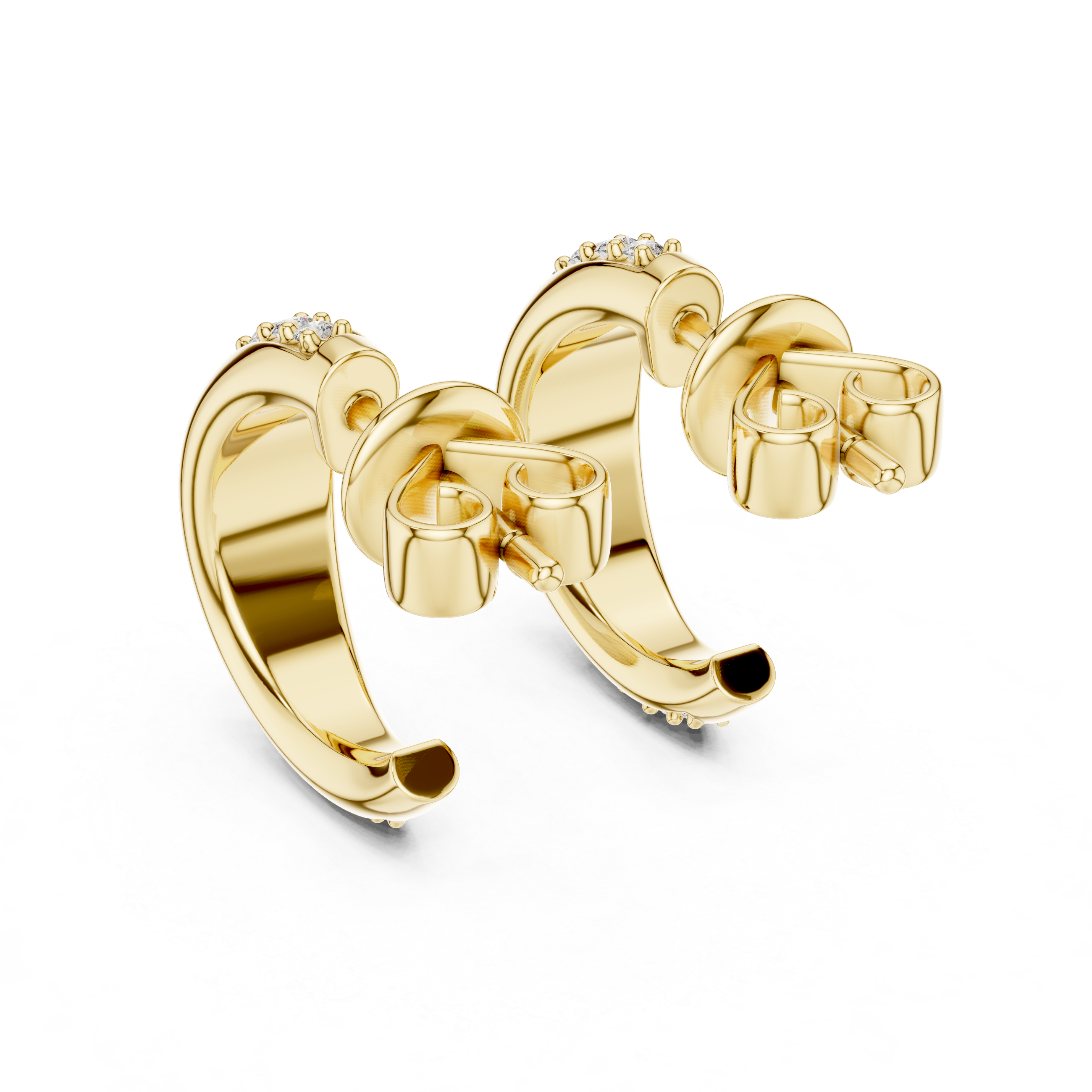 Graduated Pavé Diamond Hoop Earrings
