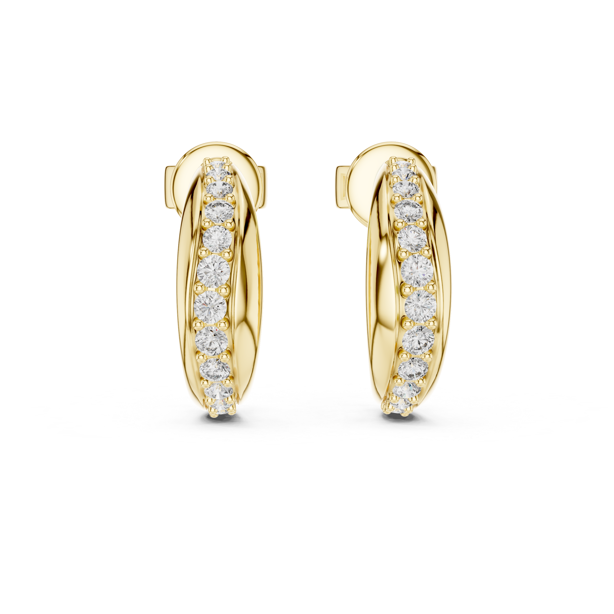 Graduated Diamond Hoop Earrings