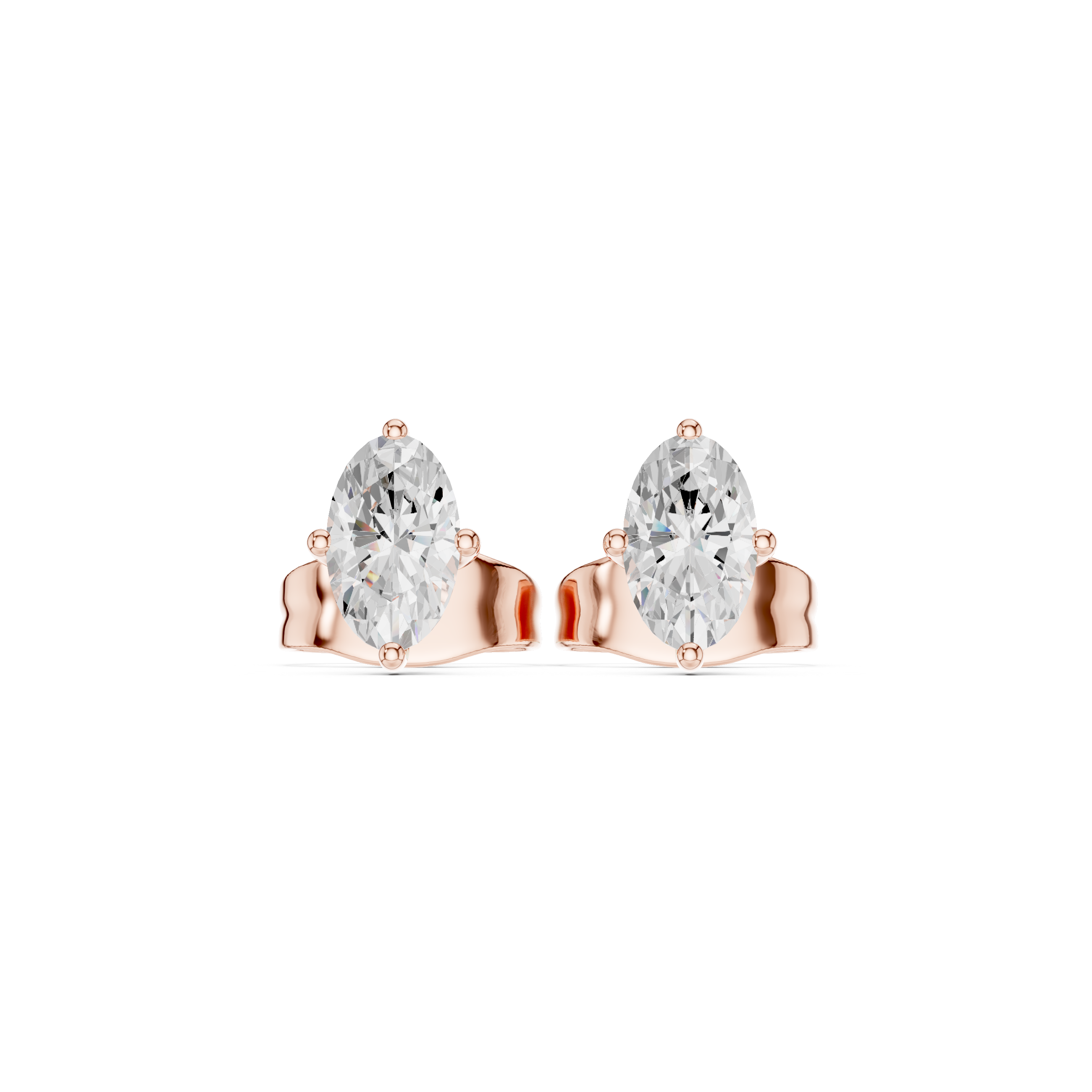 Marquise Cut Diamond Stud Earrings in Classic Prong Setting