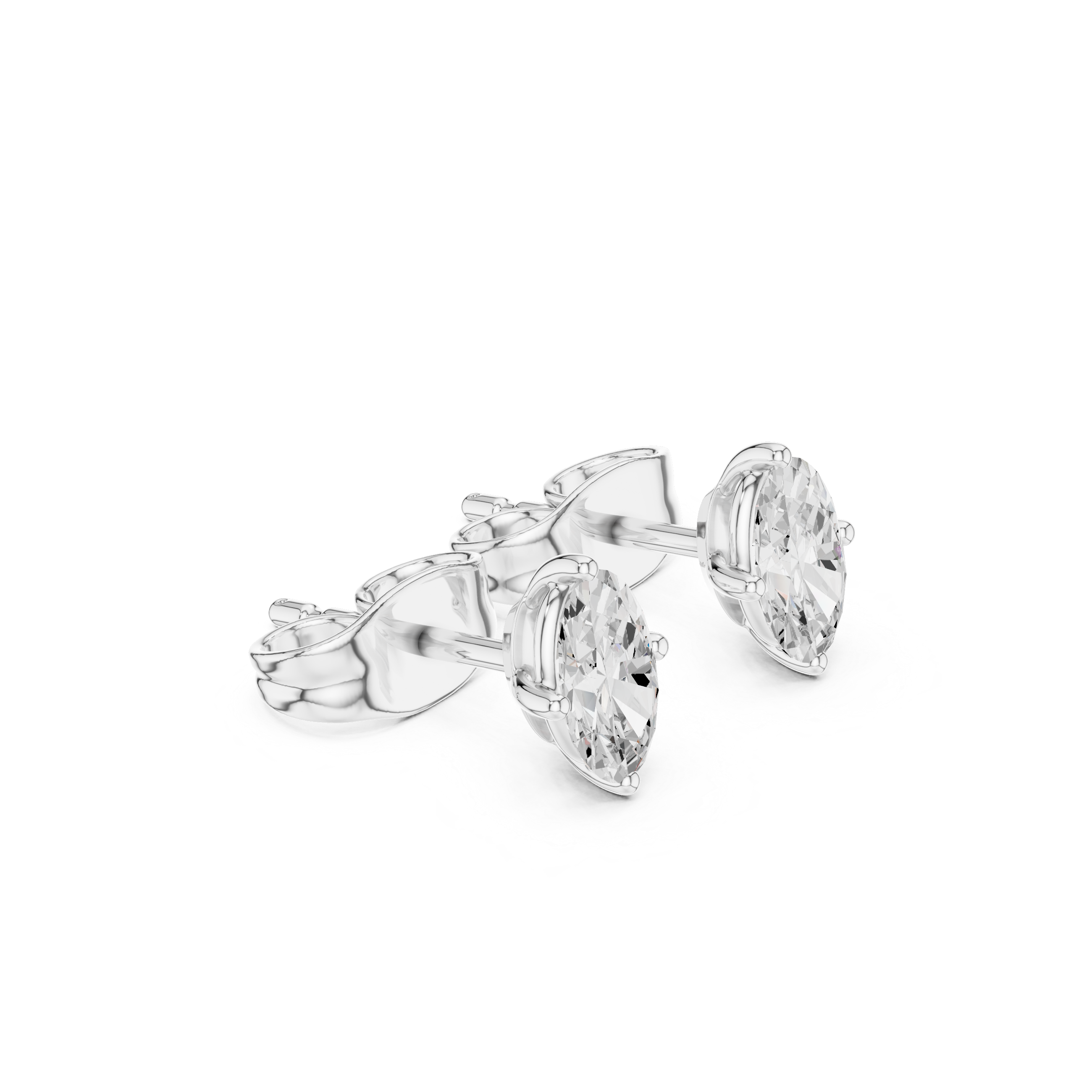 Marquise Cut Diamond Stud Earrings in Classic Prong Setting