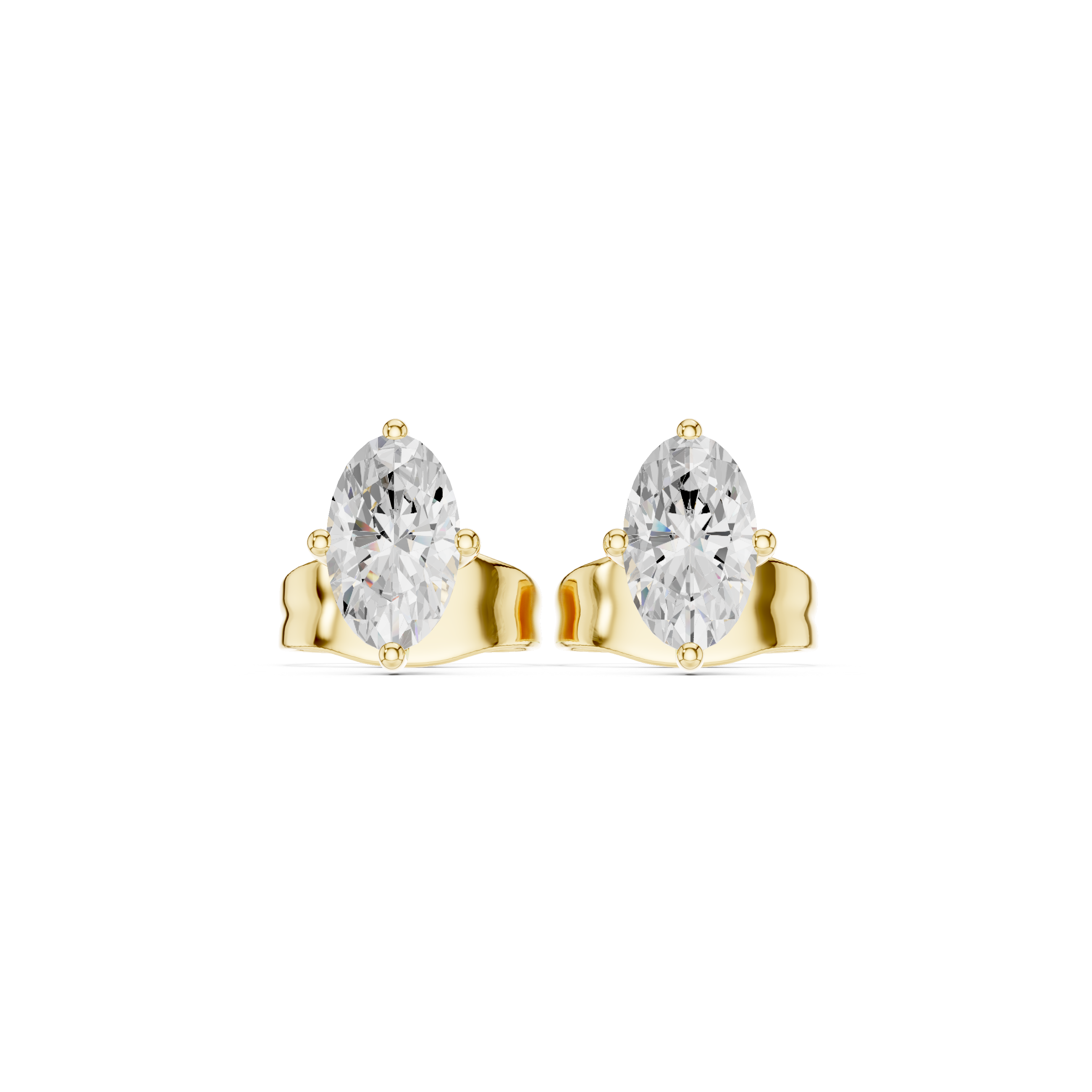Marquise Cut Diamond Stud Earrings in Classic Prong Setting