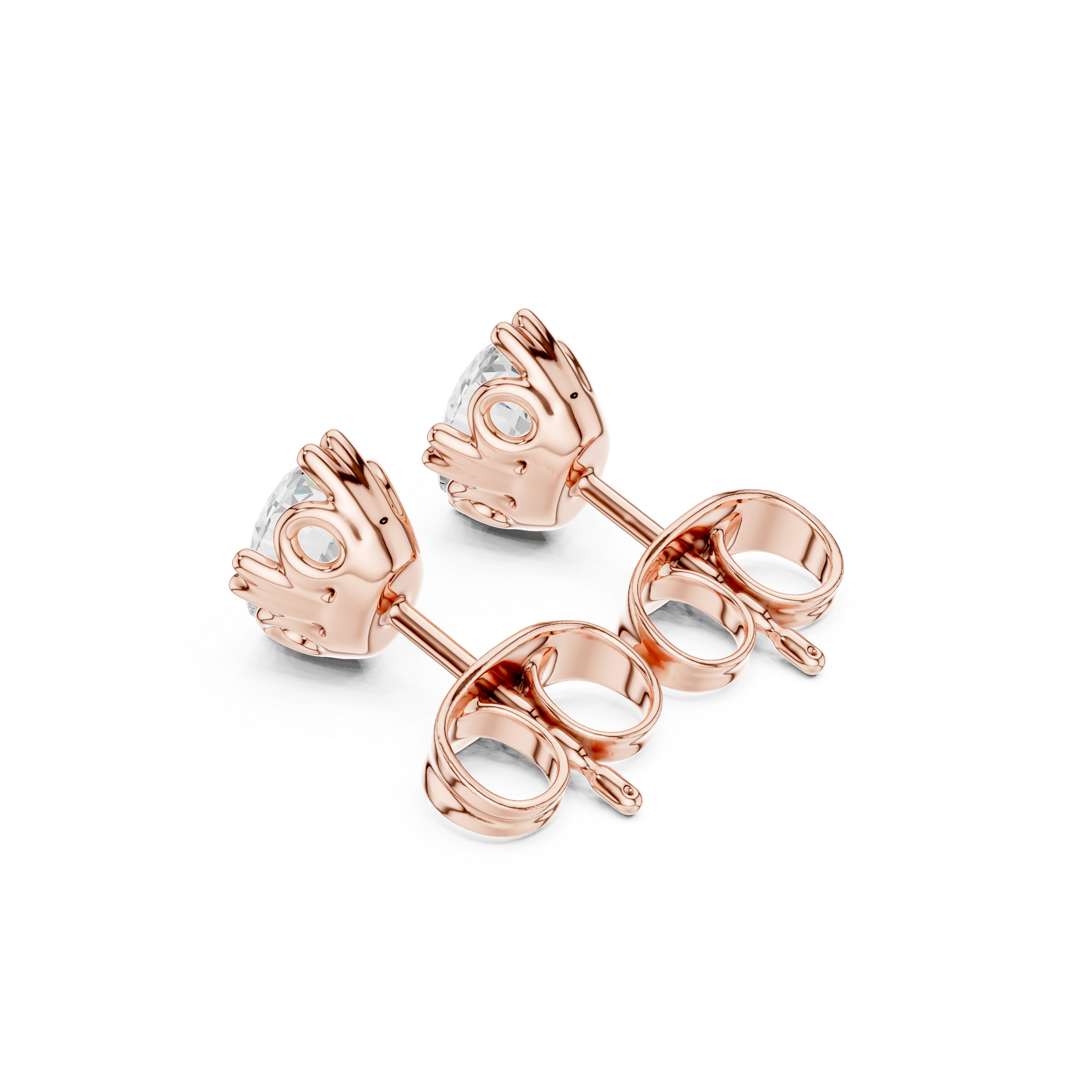 Oval Cut Diamond Stud Earrings with Decorative Prong Detailing