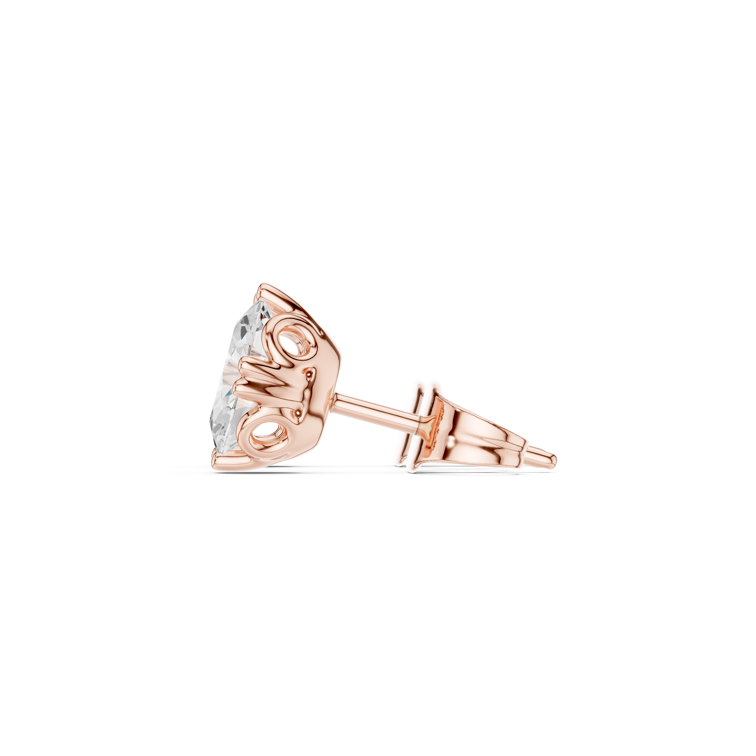 Oval Cut Diamond Stud Earrings with Decorative Prong Detailing