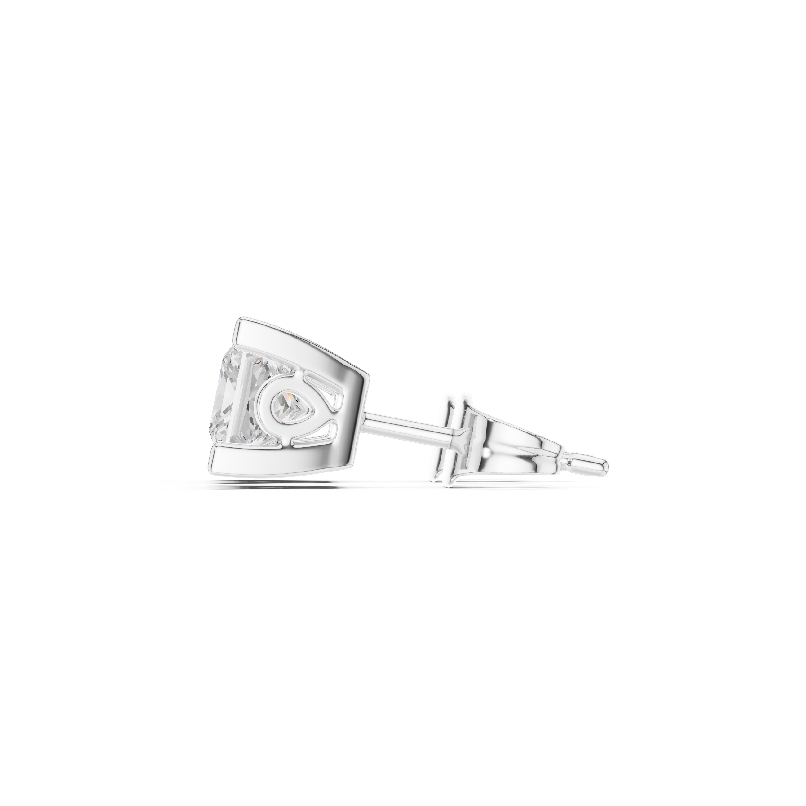 Princess Cut Diamond Stud Earrings in Classic Four-Prong Setting