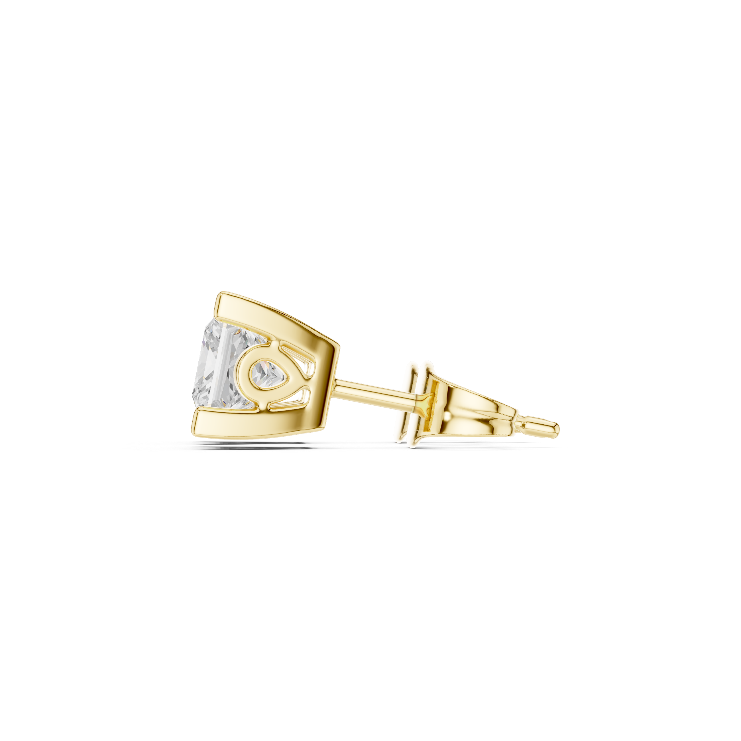 Princess Cut Diamond Stud Earrings in Classic Four-Prong Setting