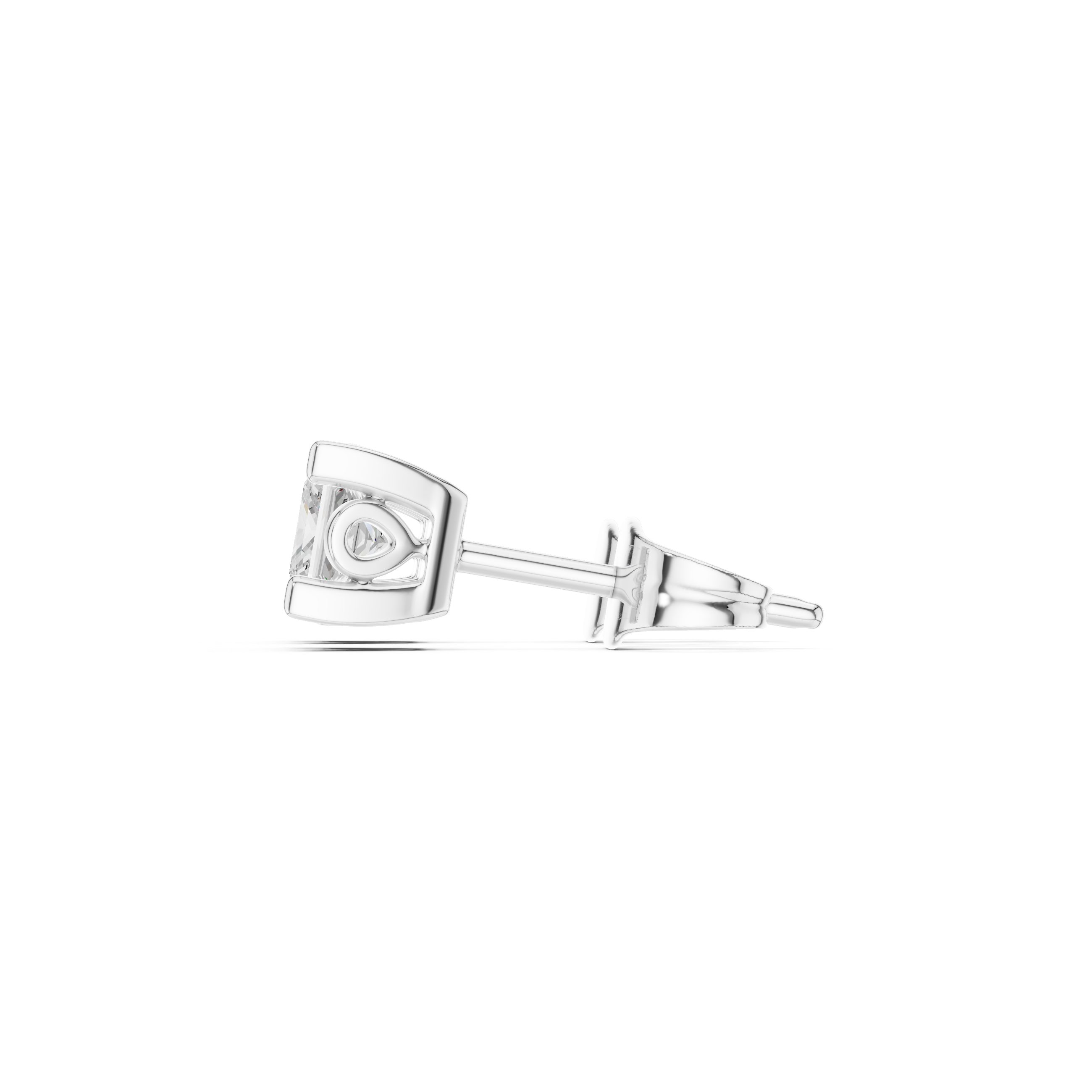 Princess Cut Diamond Stud Earrings in Classic Four-Prong Setting