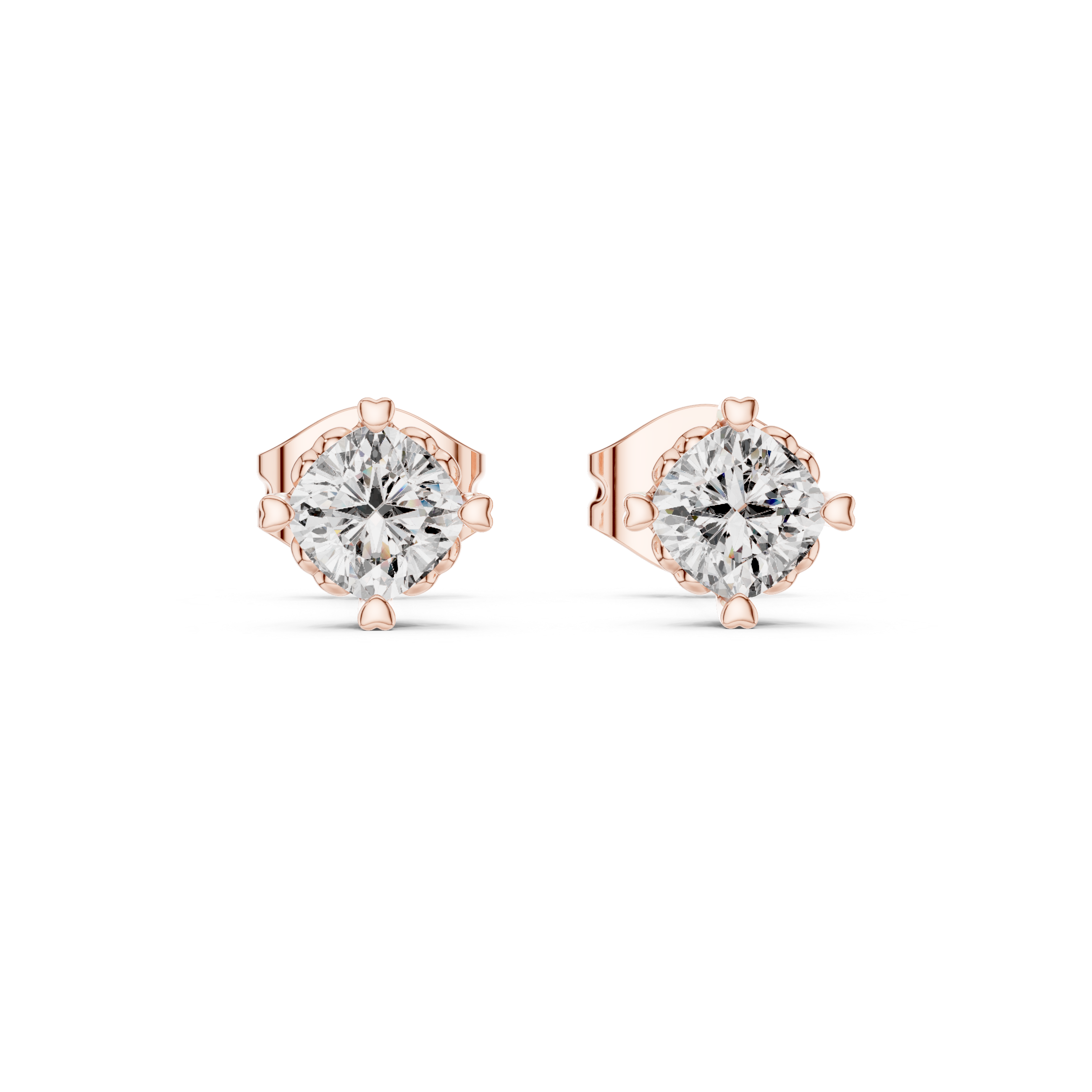 Cushion Cut Diamond Stud Earrings