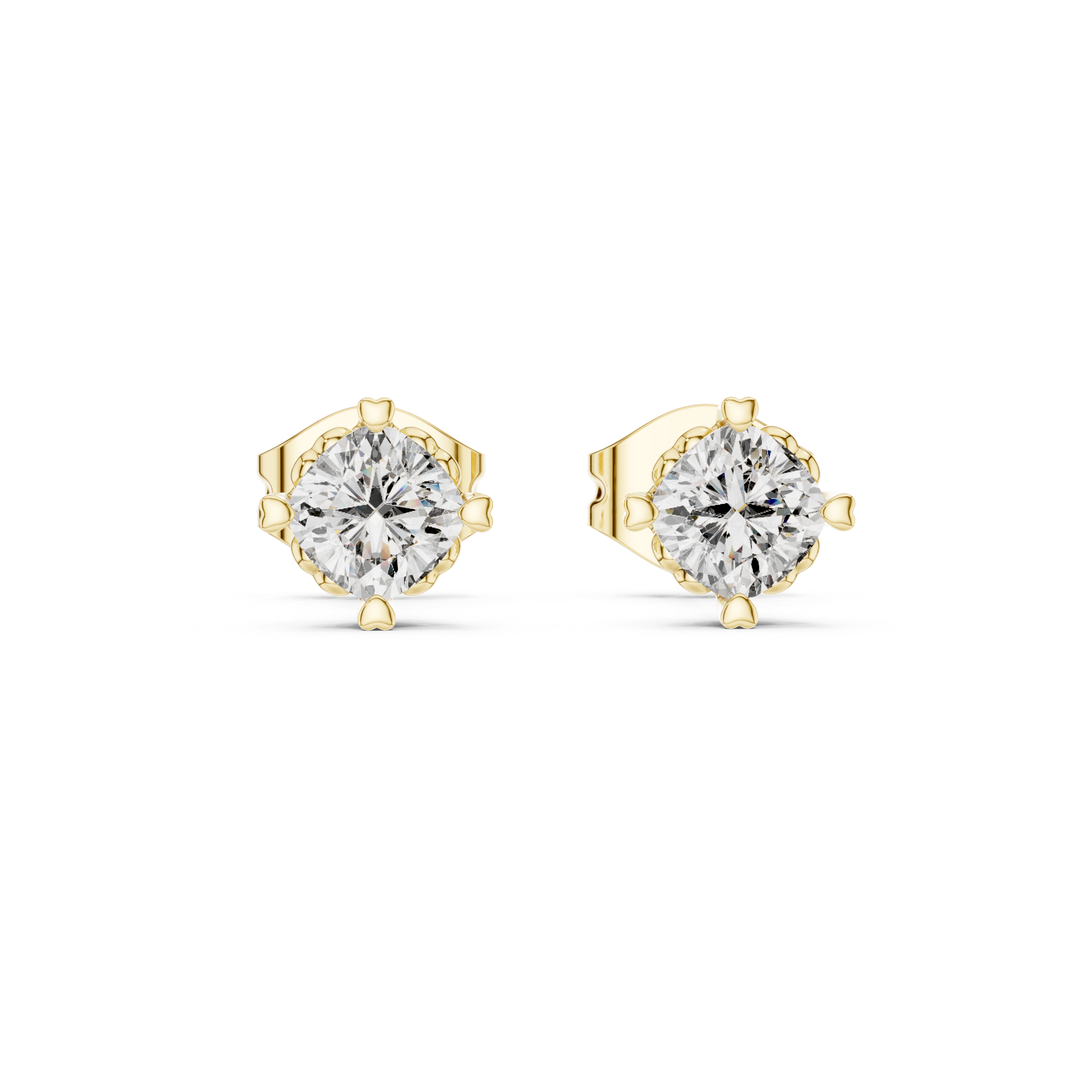 Cushion Cut Diamond Stud Earrings