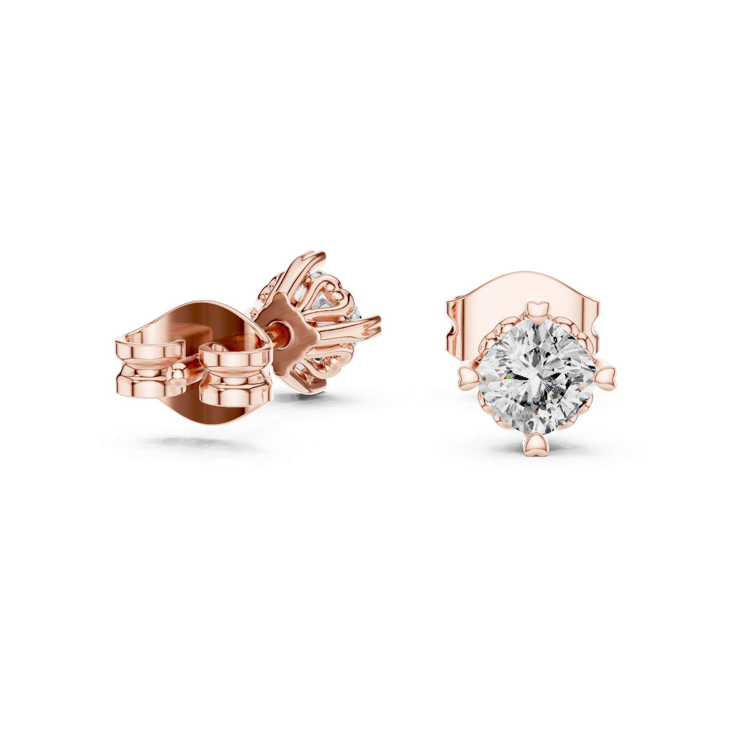Cushion Cut Diamond Stud Earrings