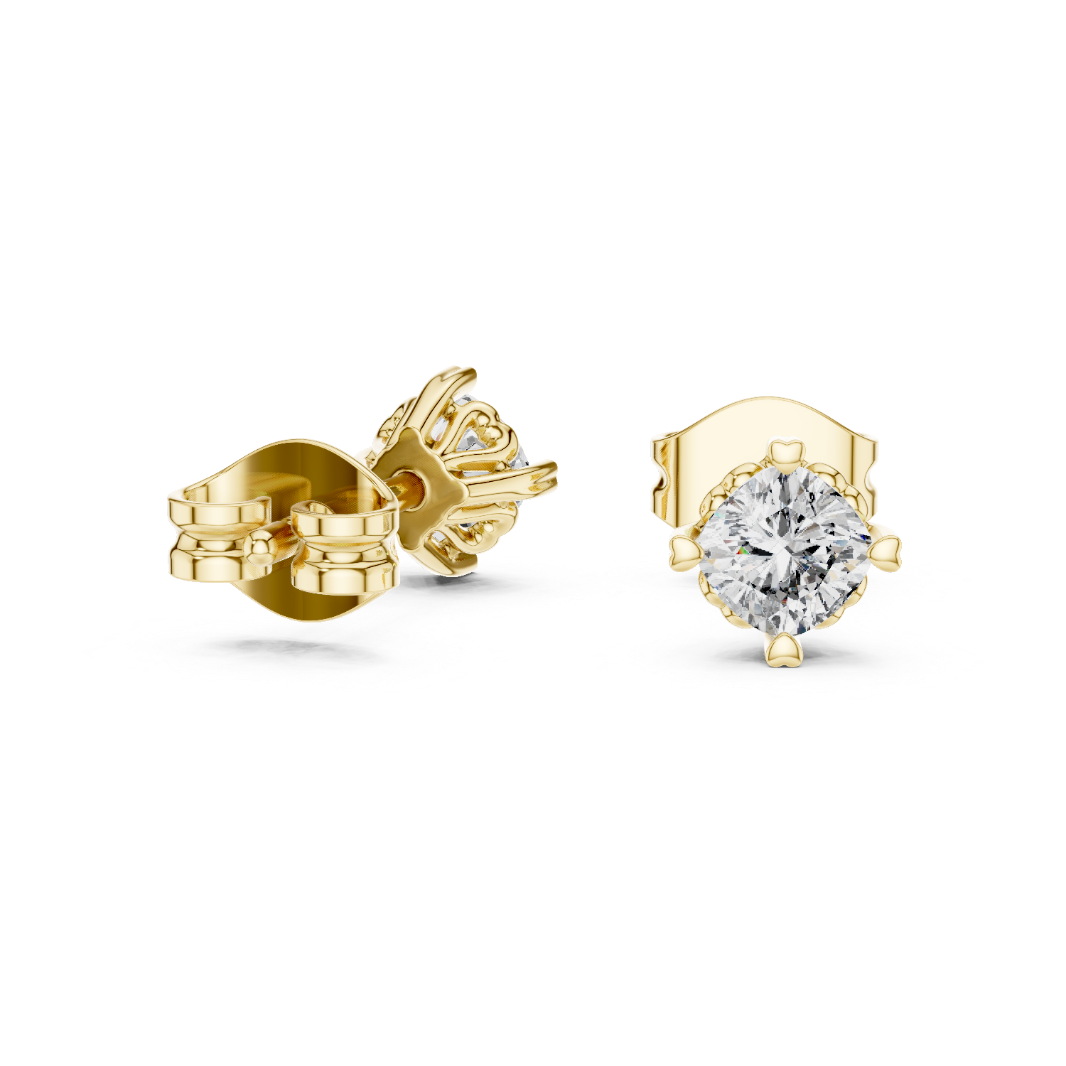 Cushion Cut Diamond Stud Earrings