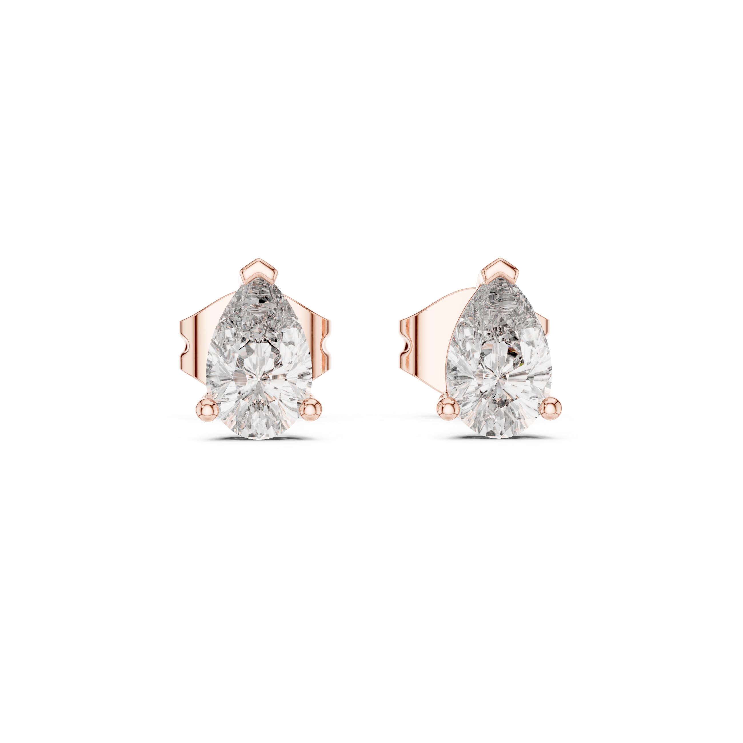 Pear Cut Diamond Stud Earrings