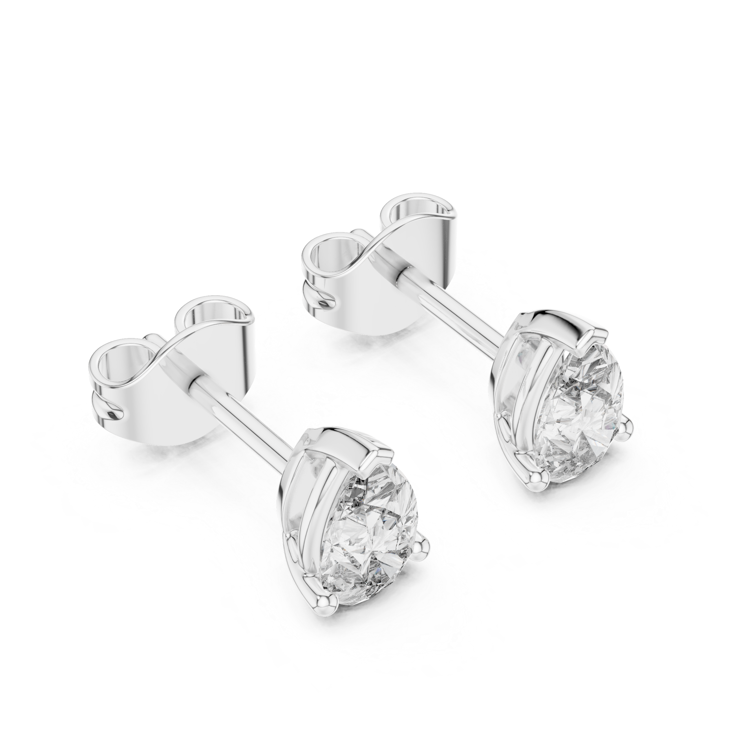 Pear Cut Diamond Stud Earrings