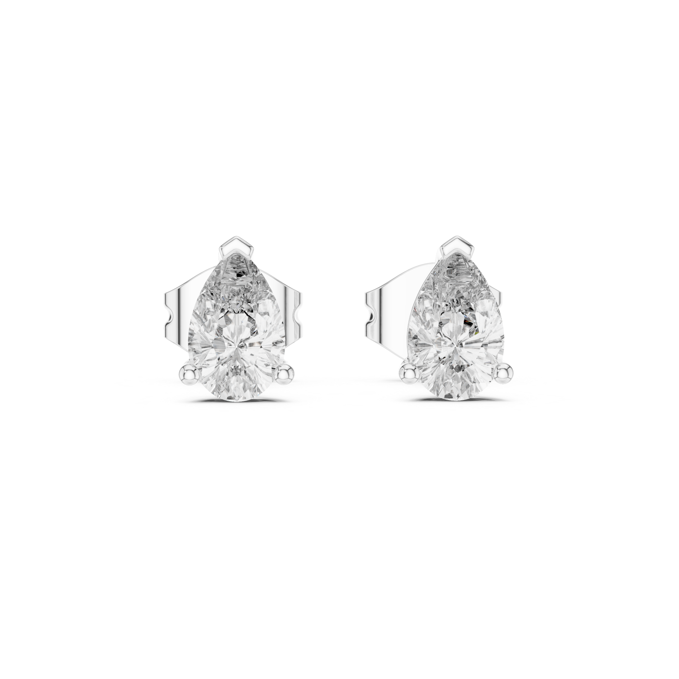 Pear Cut Diamond Stud Earrings