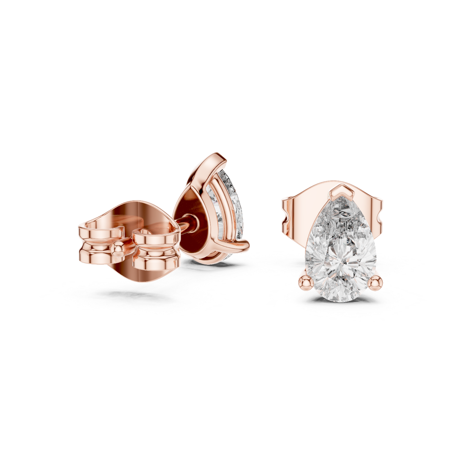 Pear Cut Diamond Stud Earrings