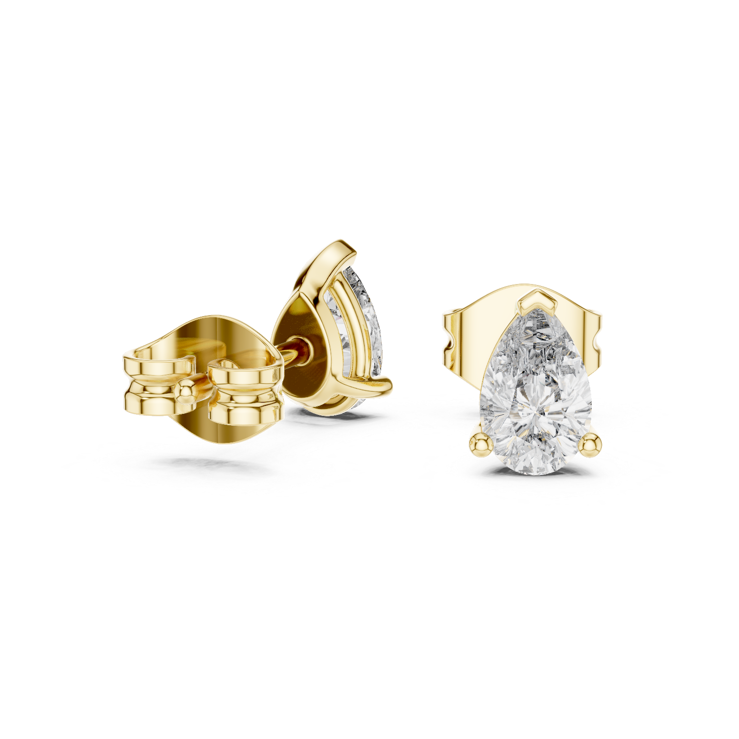 Pear Cut Diamond Stud Earrings