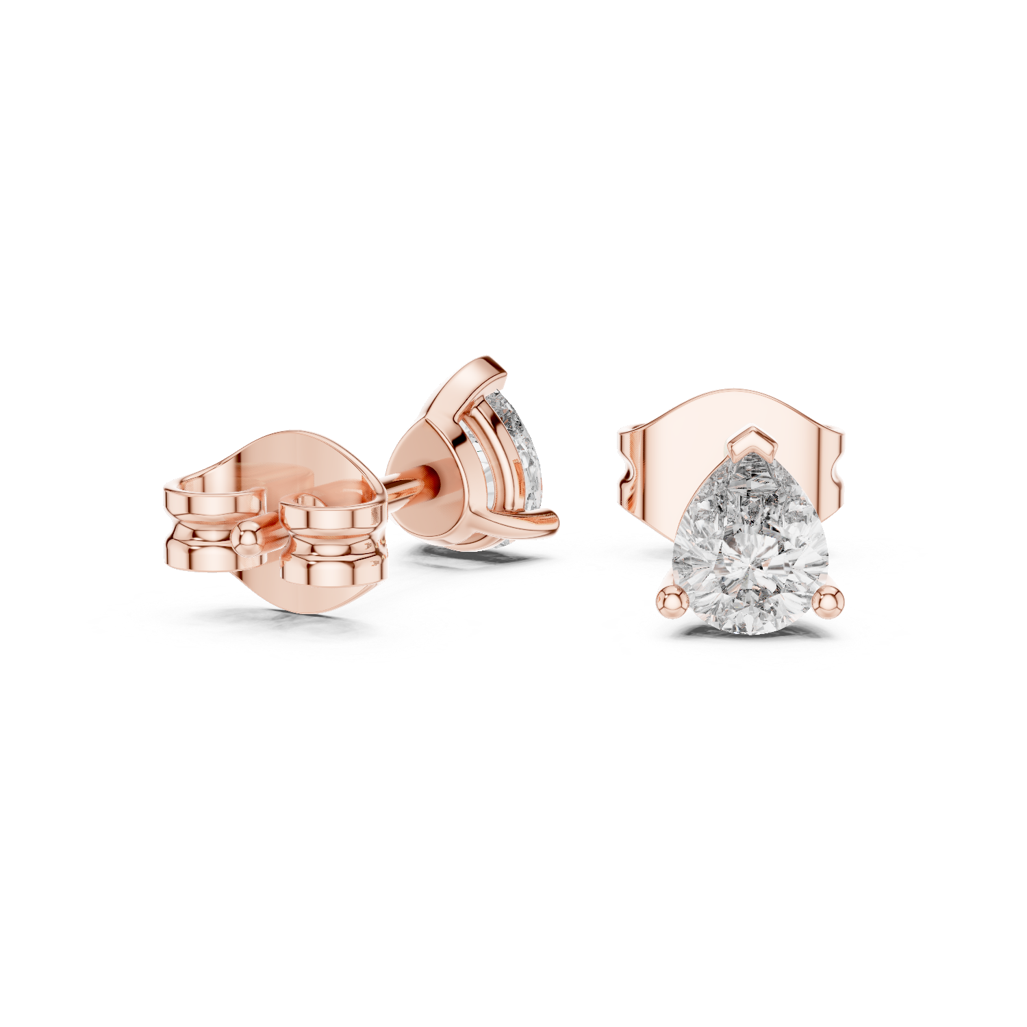 Pear Cut Diamond Stud Earrings