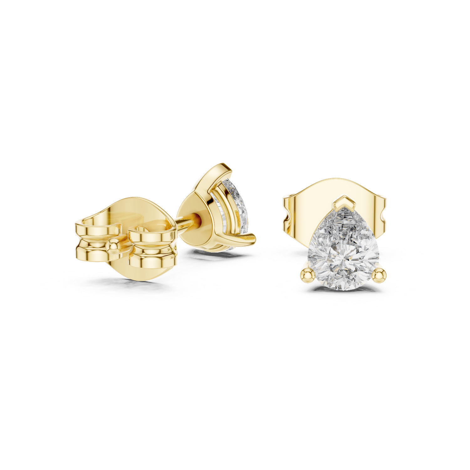 Pear Cut Diamond Stud Earrings