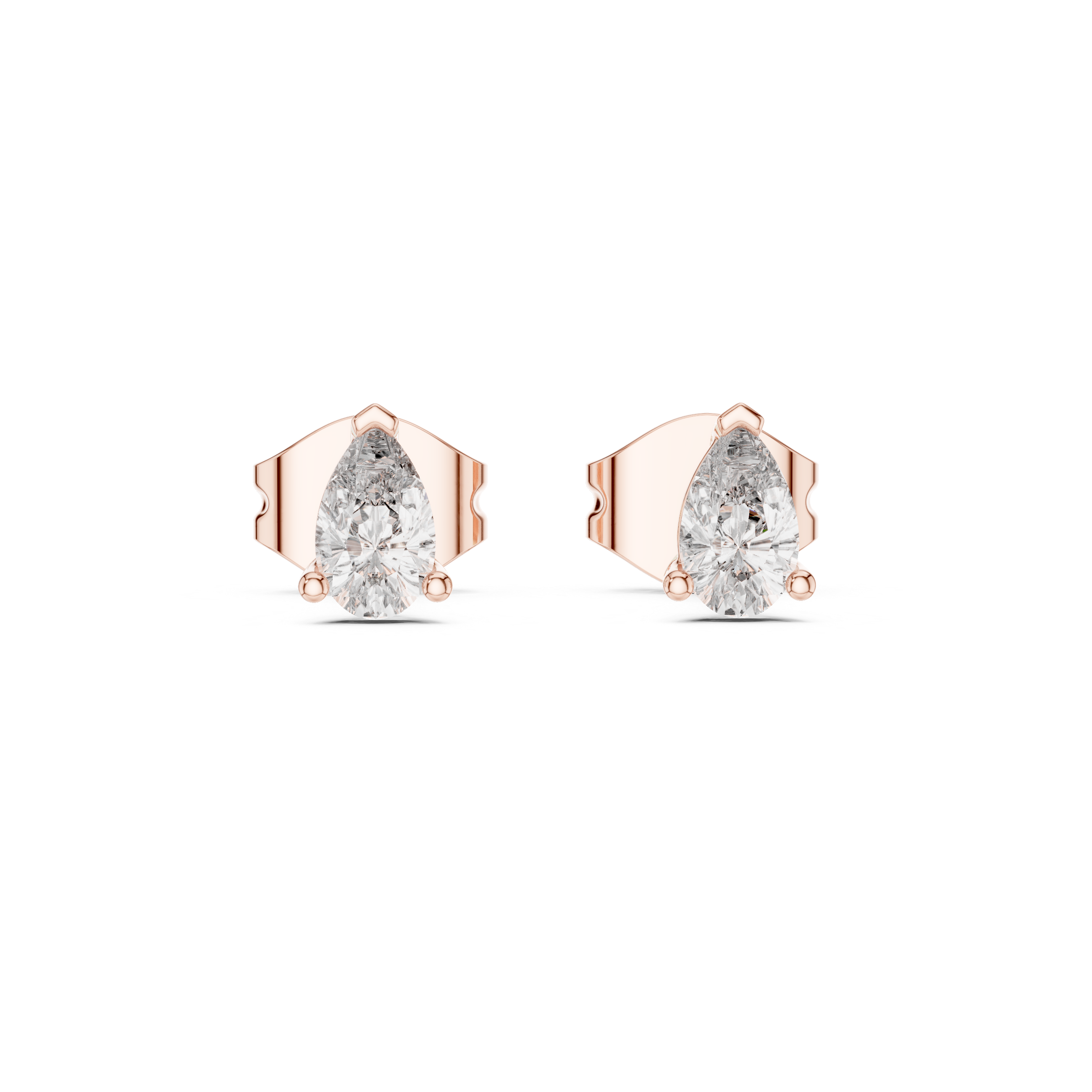 Petite Pear Cut Stud Earrings – Minimal Prong Setting (0.50 CT Total)