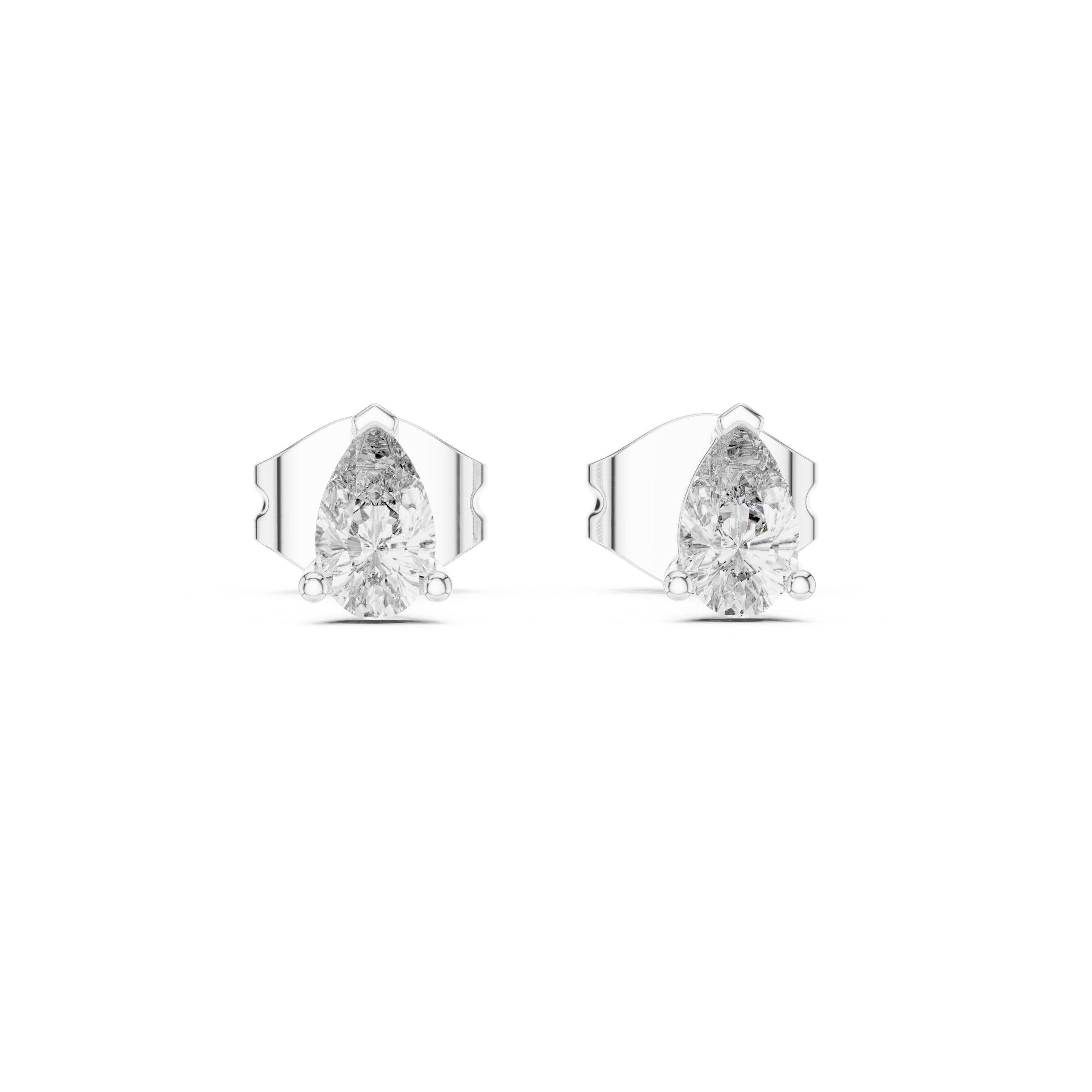 Petite Pear Cut Stud Earrings – Minimal Prong Setting (0.50 CT Total)
