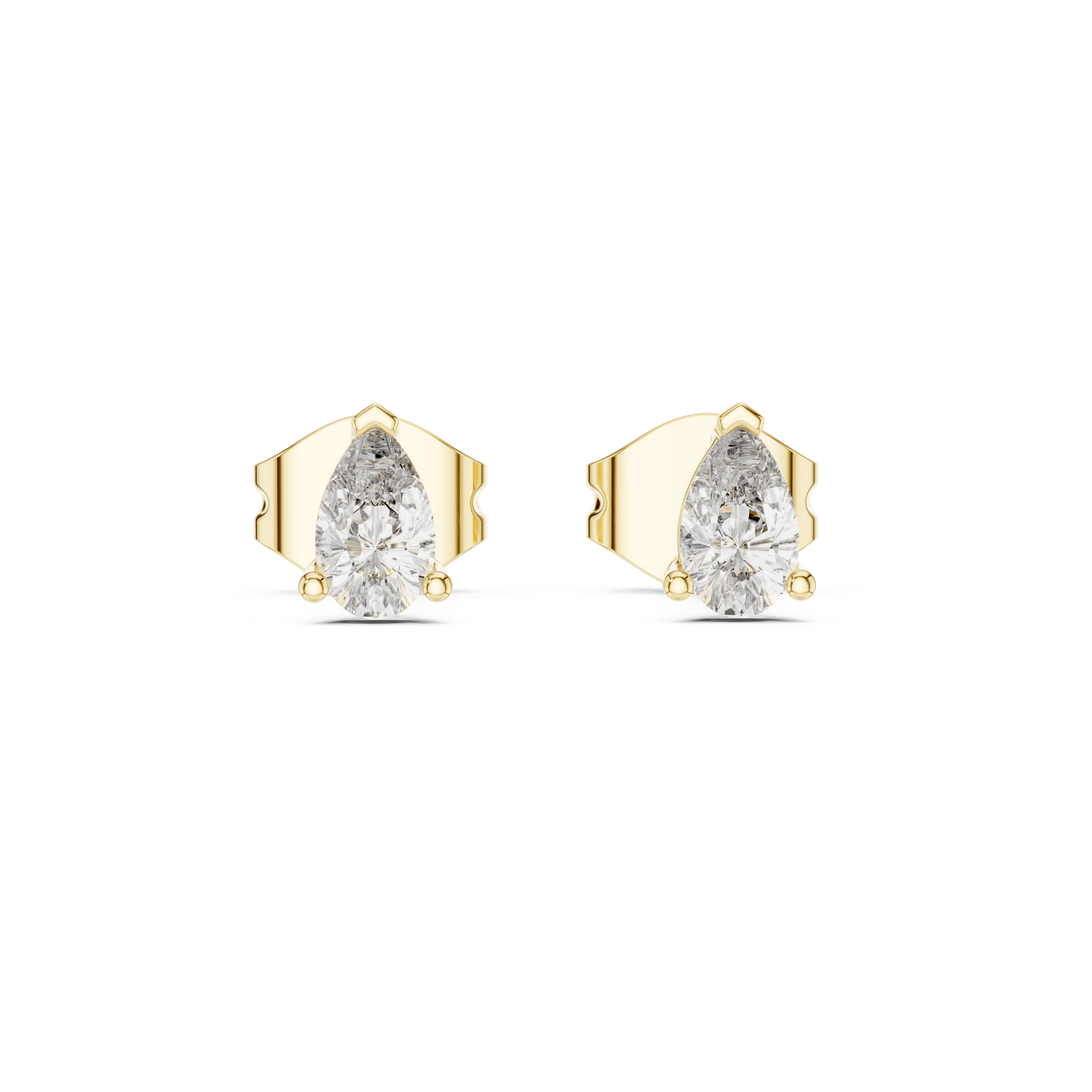Petite Pear Cut Stud Earrings – Minimal Prong Setting (0.50 CT Total)