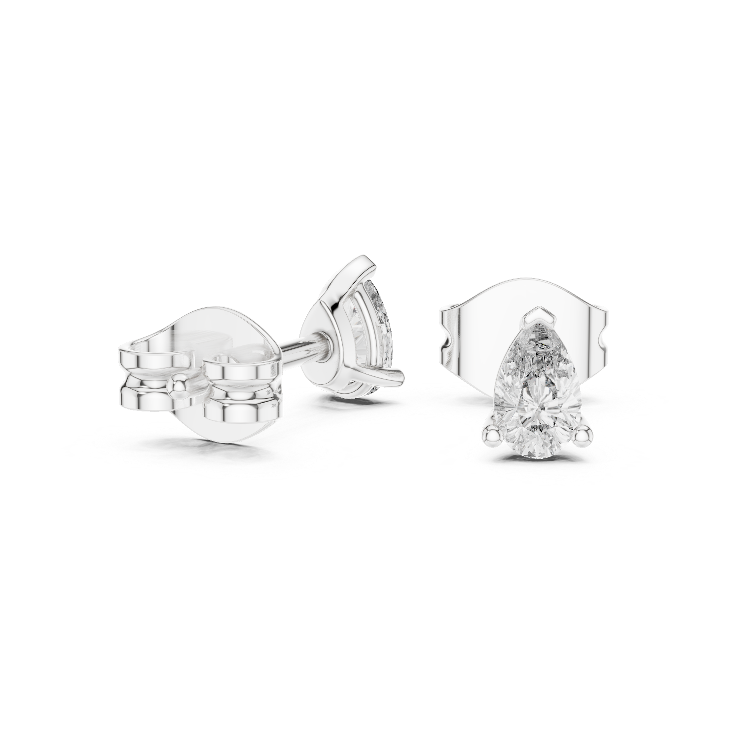 Petite Pear Cut Stud Earrings – Minimal Prong Setting (0.50 CT Total)
