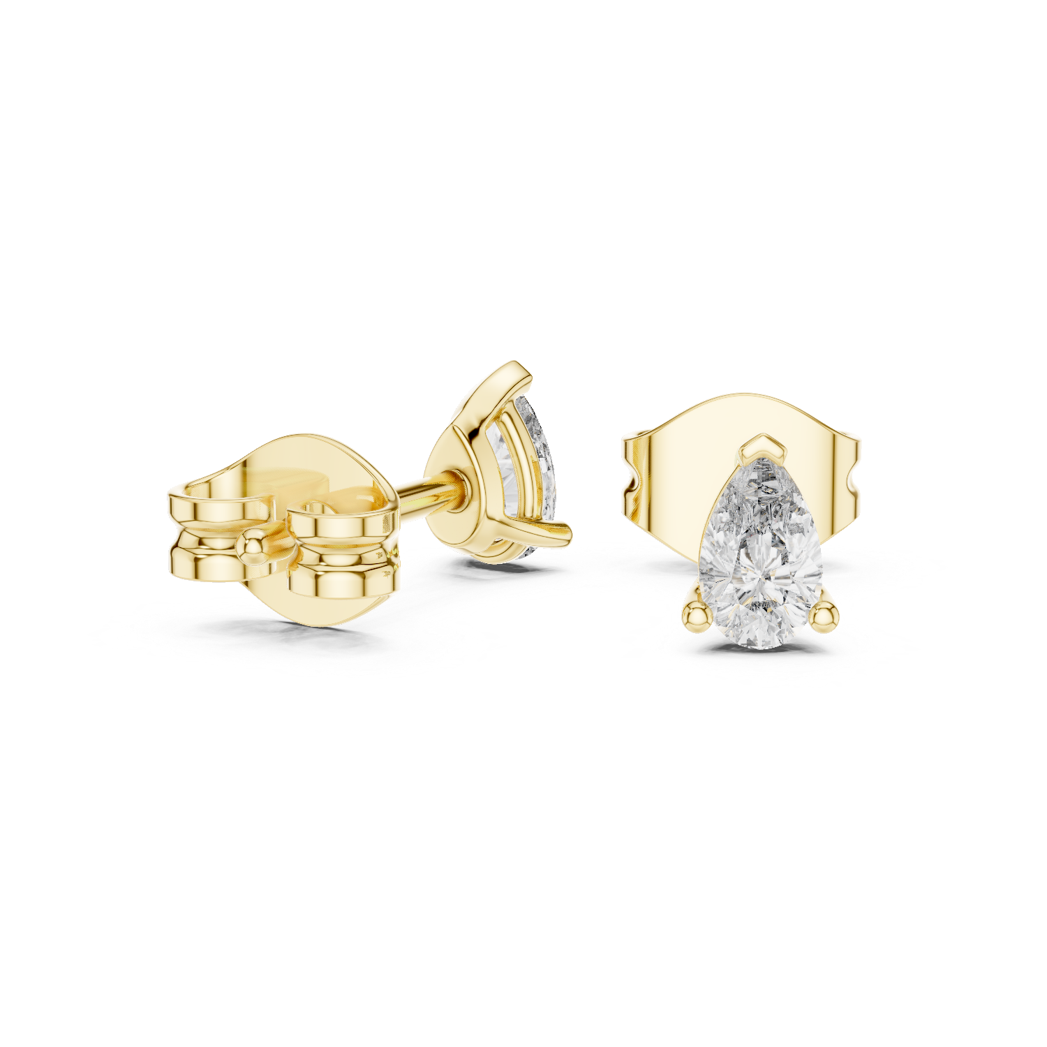 Petite Pear Cut Stud Earrings – Minimal Prong Setting (0.50 CT Total)