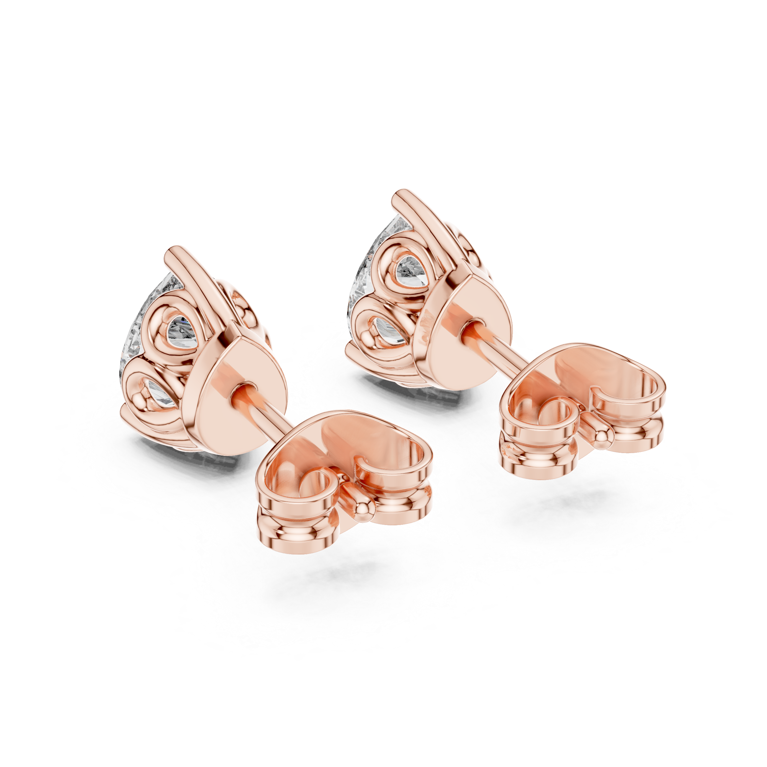 Pear Cut Solitaire Stud Earrings – Classic 3 Prong Setting