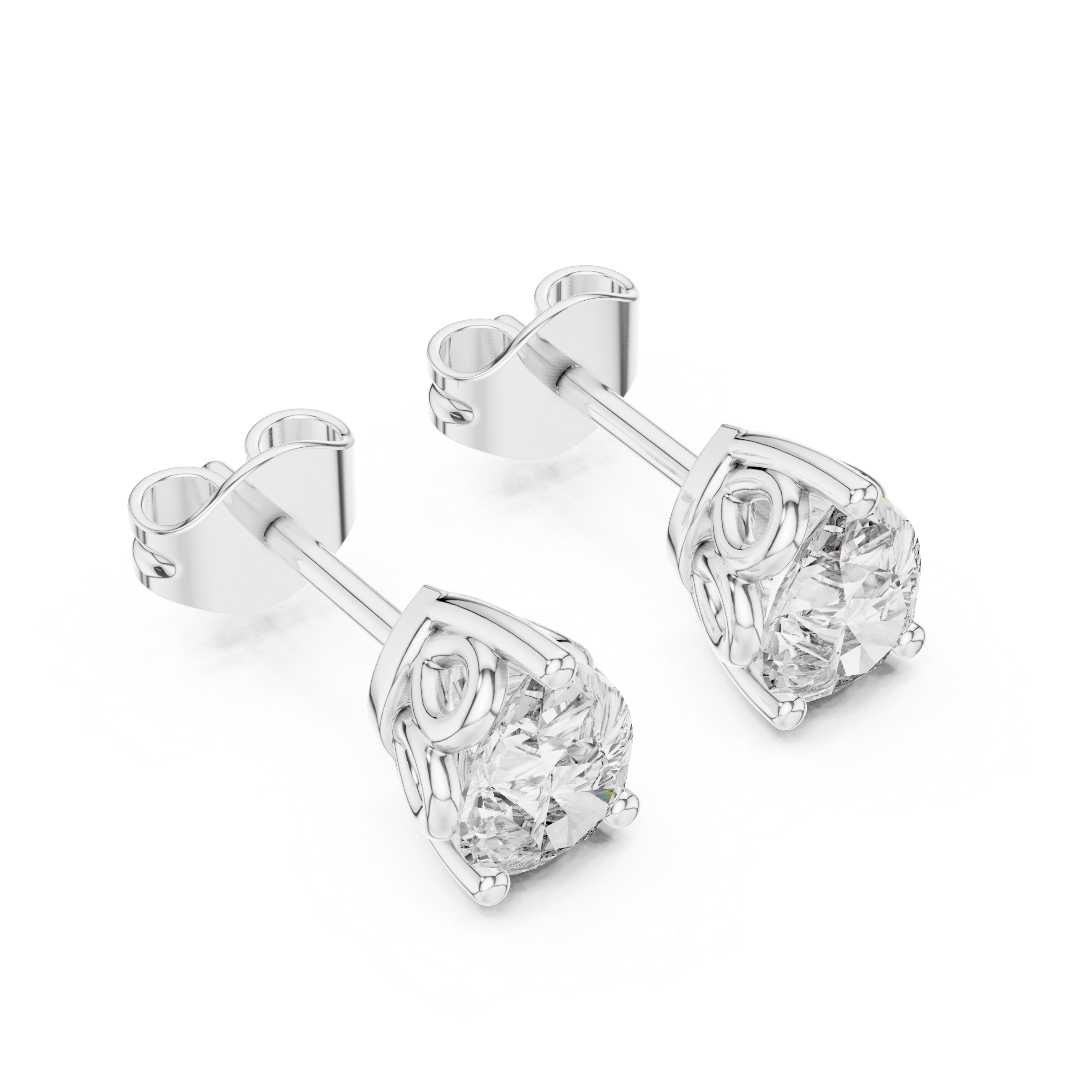 Pear Cut Solitaire Stud Earrings – Classic 3 Prong Setting