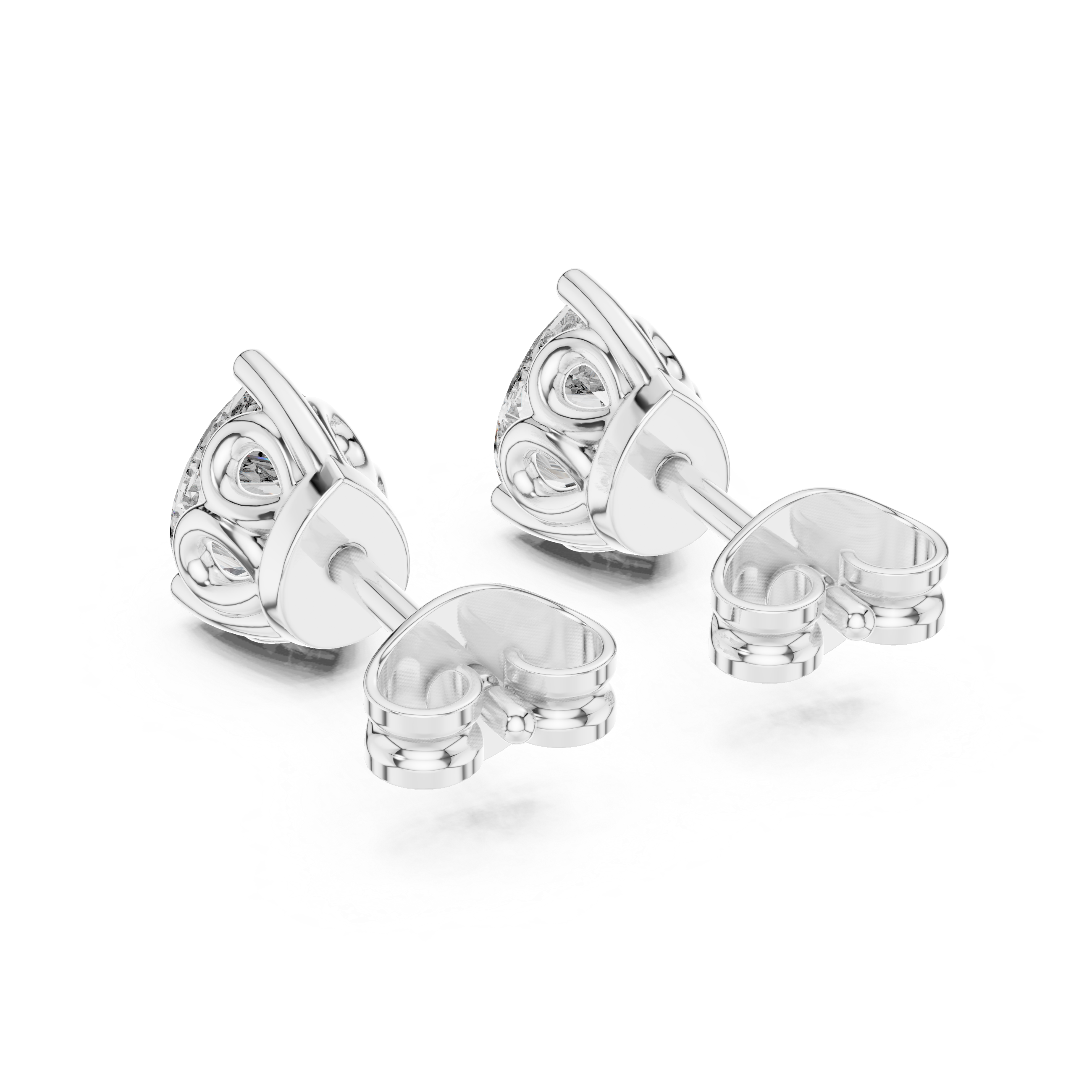 Pear Cut Solitaire Stud Earrings – Classic 3 Prong Setting
