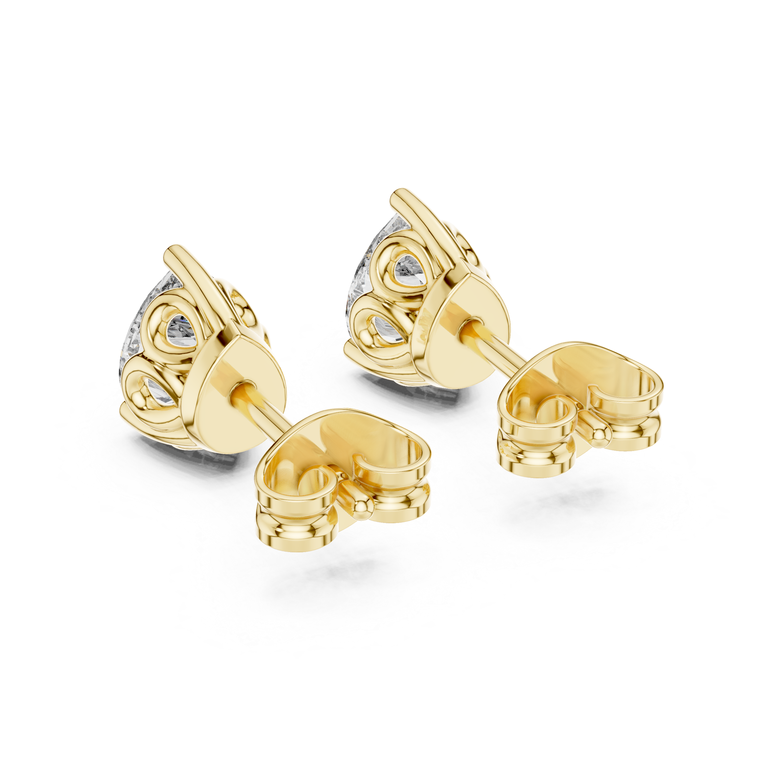 Pear Cut Solitaire Stud Earrings – Classic 3 Prong Setting