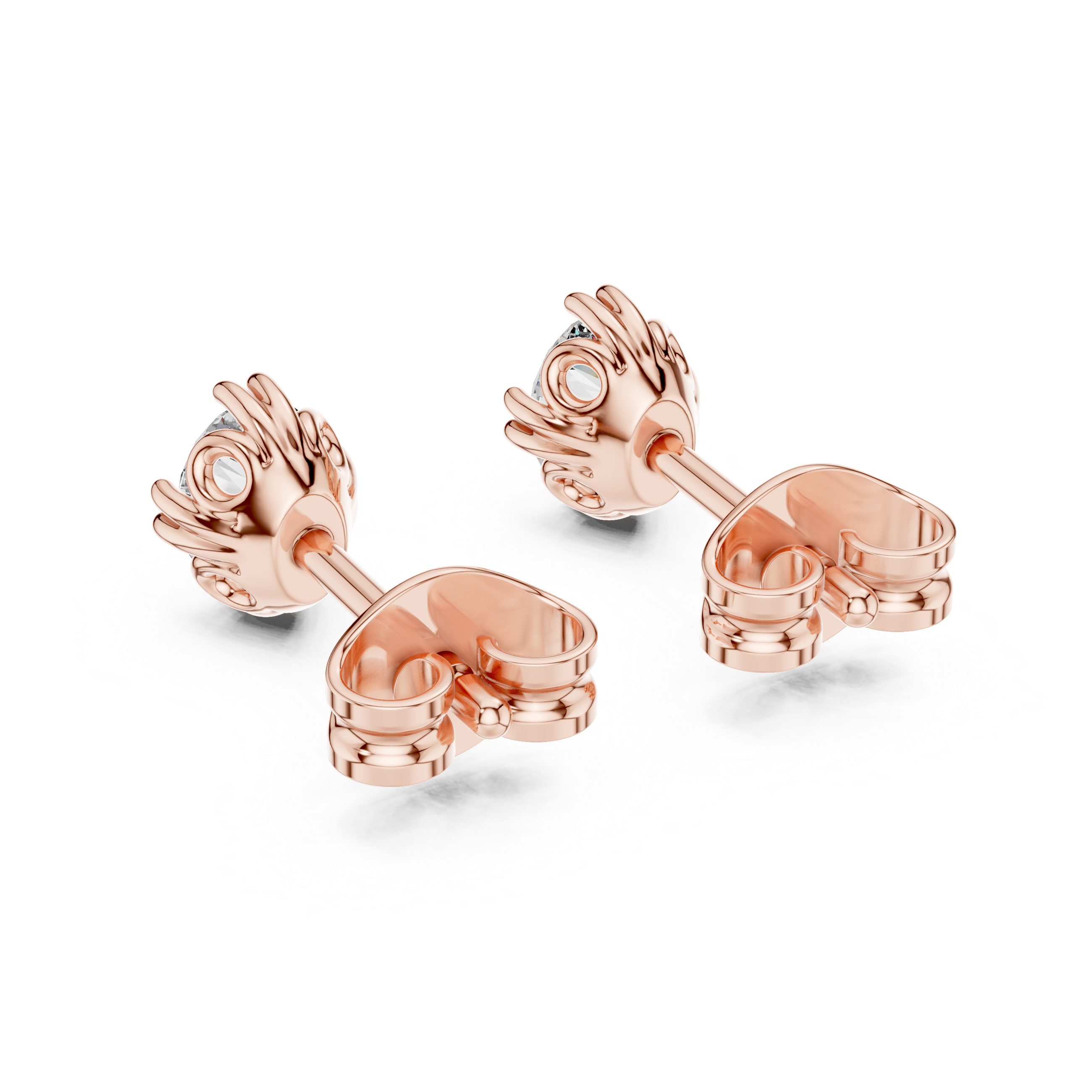 Oval Cut Solitaire Stud Earrings – Classic Collet Setting