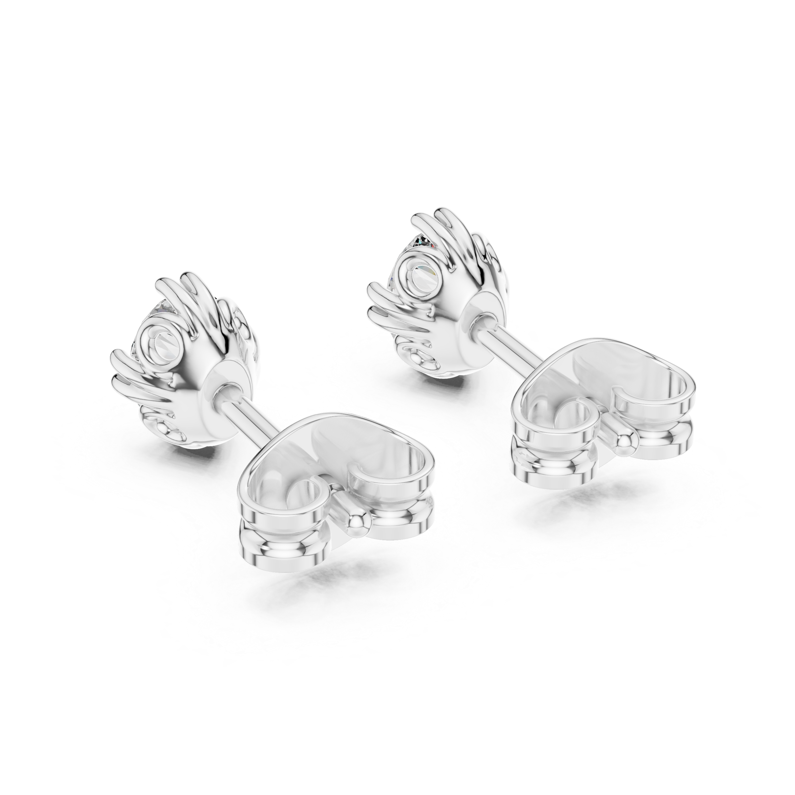 Oval Cut Solitaire Stud Earrings – Classic Collet Setting