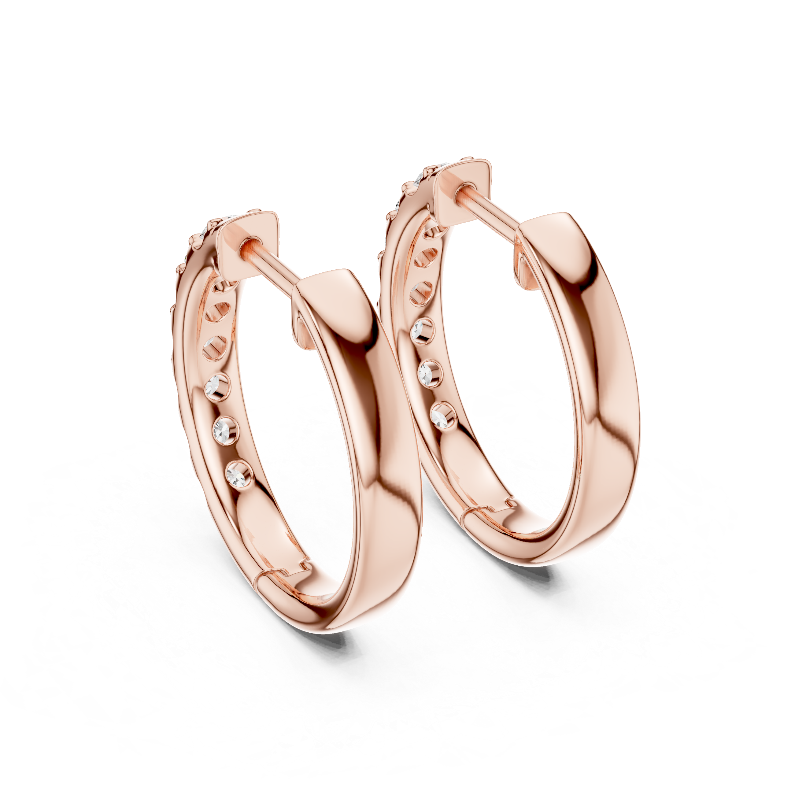 Classic Diamond Hoop Earrings – Minimal Round Cut Design