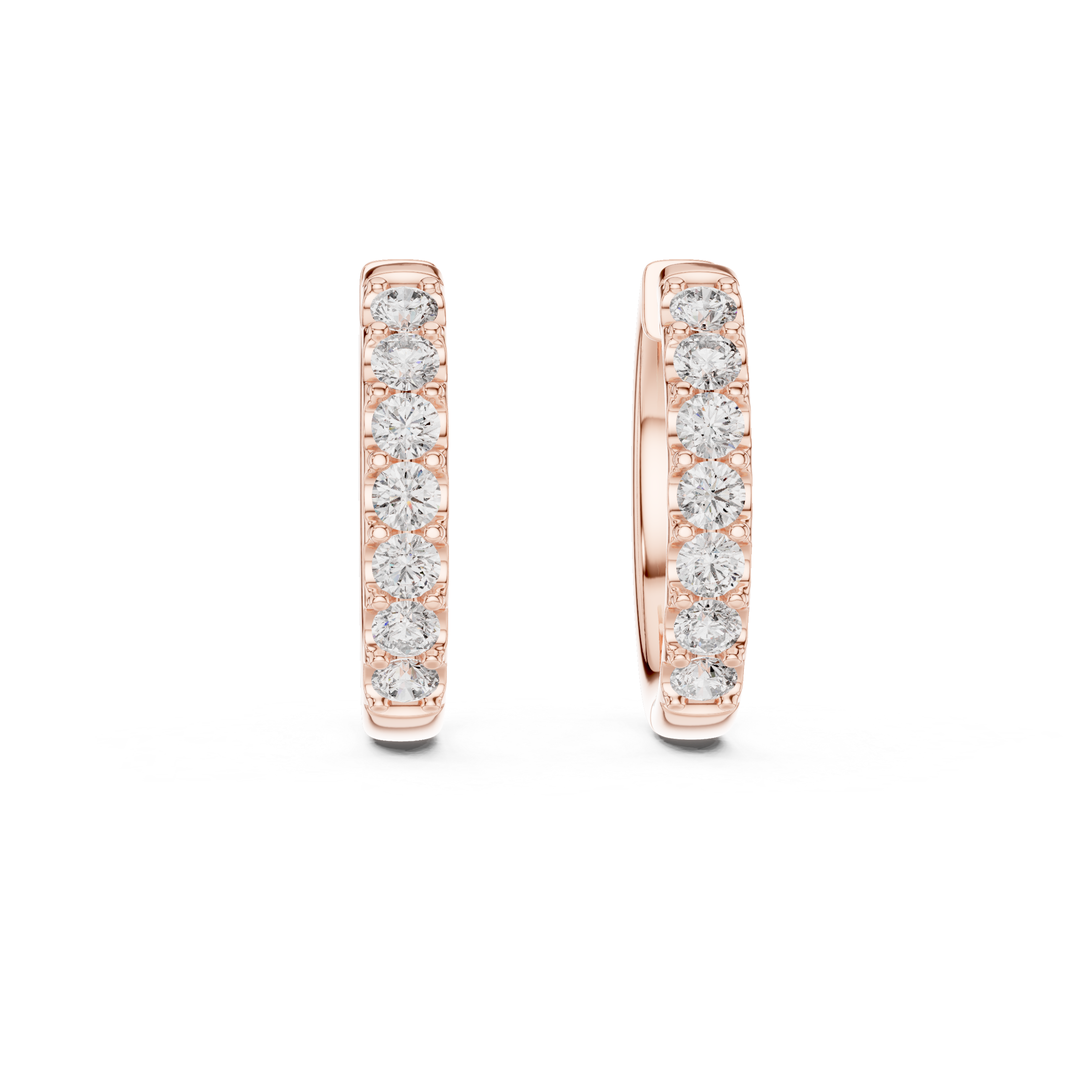 Classic Diamond Hoop Earrings – Minimal Round Cut Design