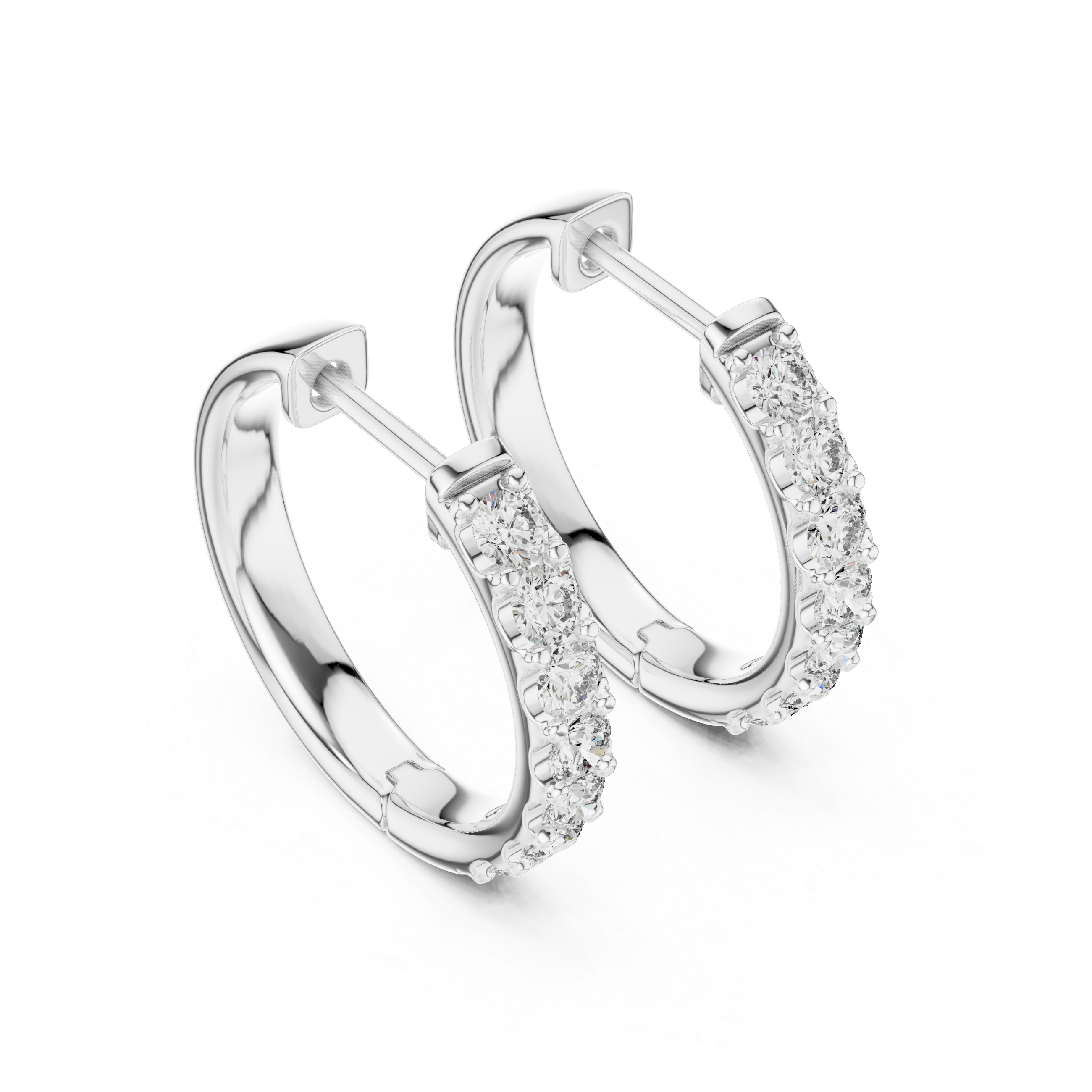 Classic Diamond Hoop Earrings – Minimal Round Cut Design