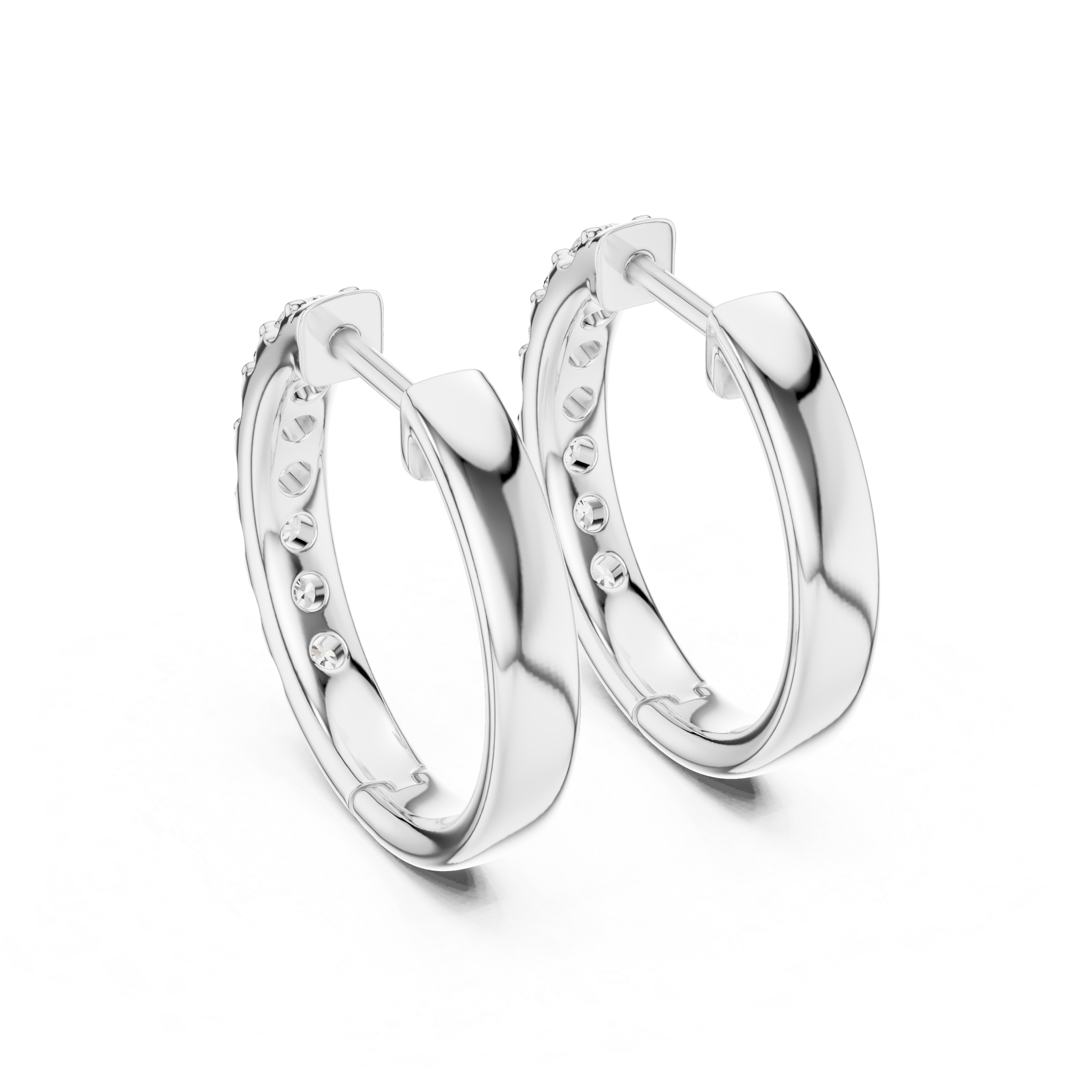 Classic Diamond Hoop Earrings – Minimal Round Cut Design