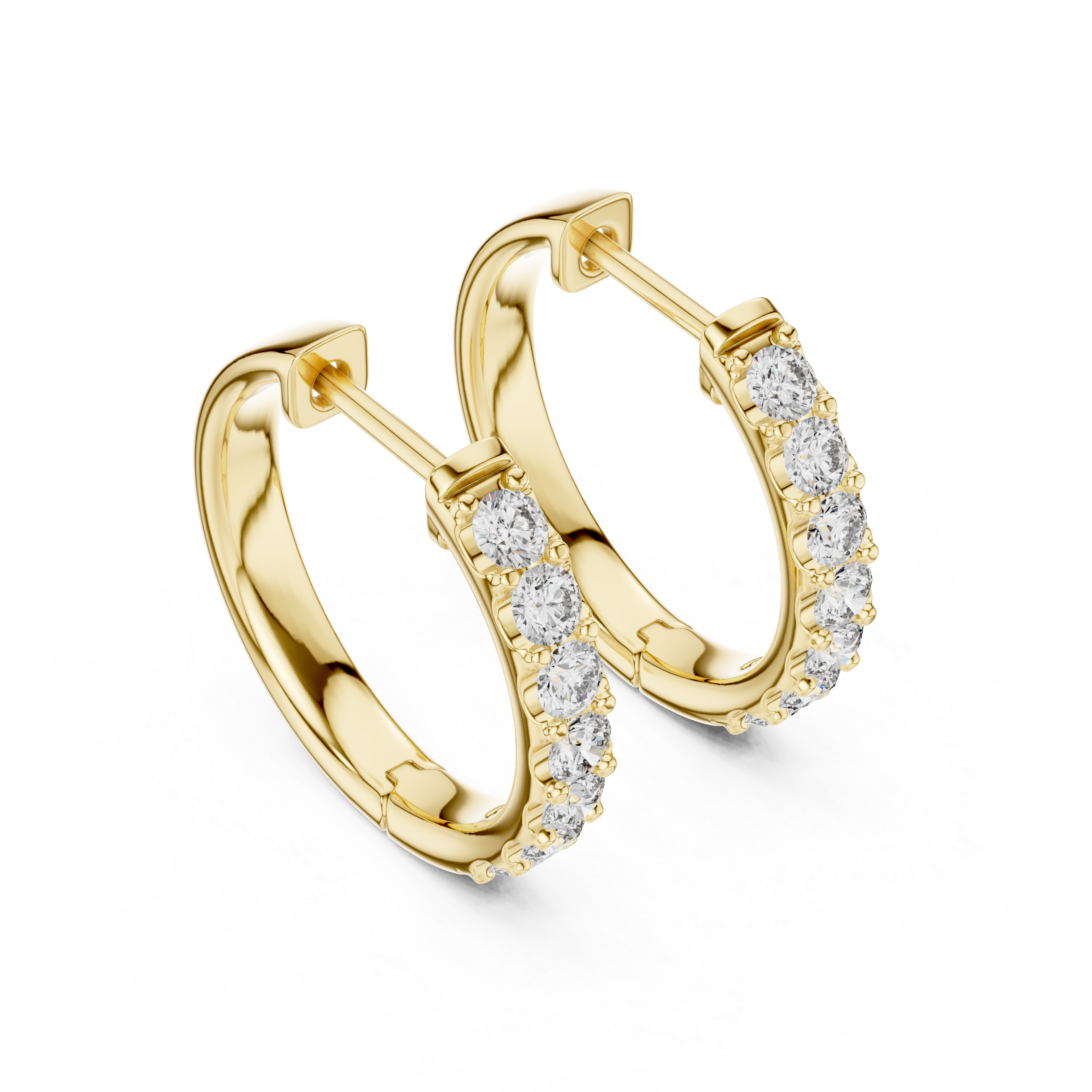 Classic Diamond Hoop Earrings – Minimal Round Cut Design