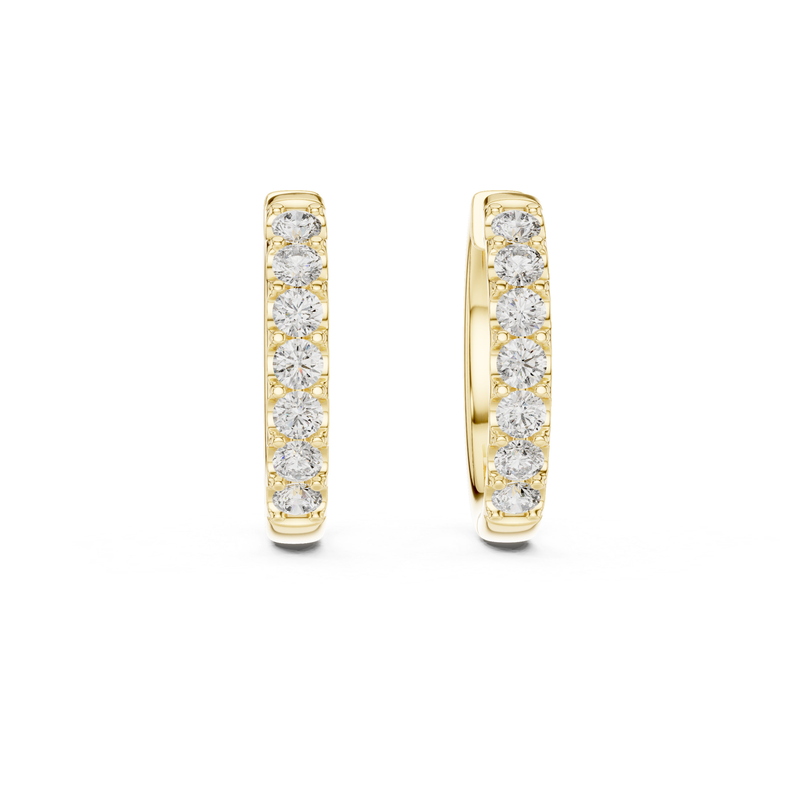 Classic Diamond Hoop Earrings – Minimal Round Cut Design