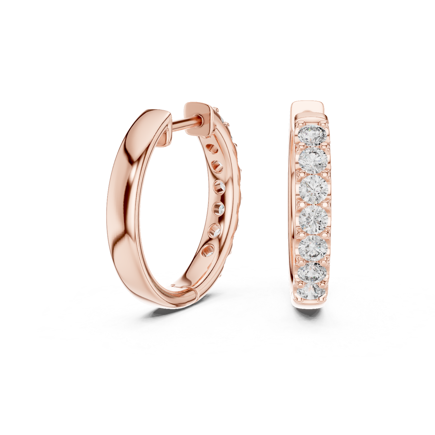 Classic Diamond Hoop Earrings – Minimal Round Cut Design