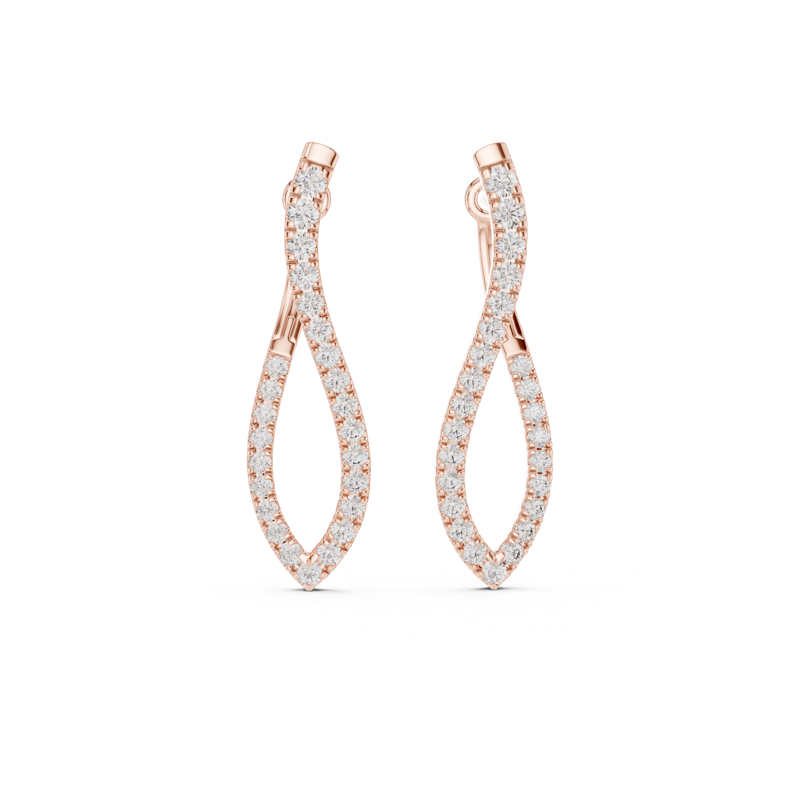 Twisted Pavé Diamond Drop Earrings